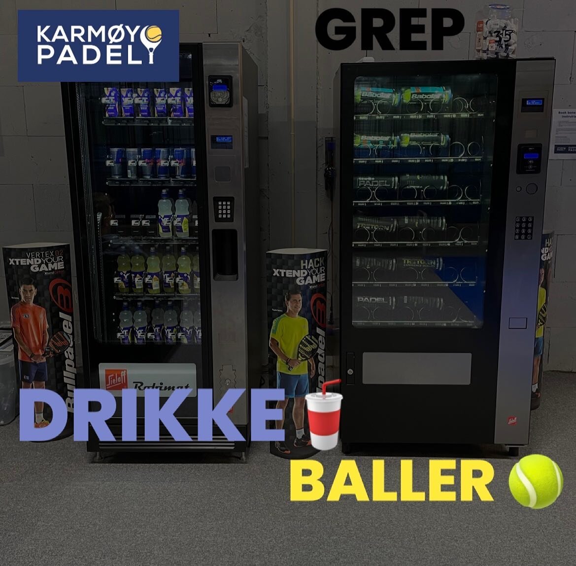 🎾Baller ✅ 🥤Drikke ✅ Grep til racketen din ✅ Alt er tilgjengelig via v&aring;re automater i loungen👏🏻