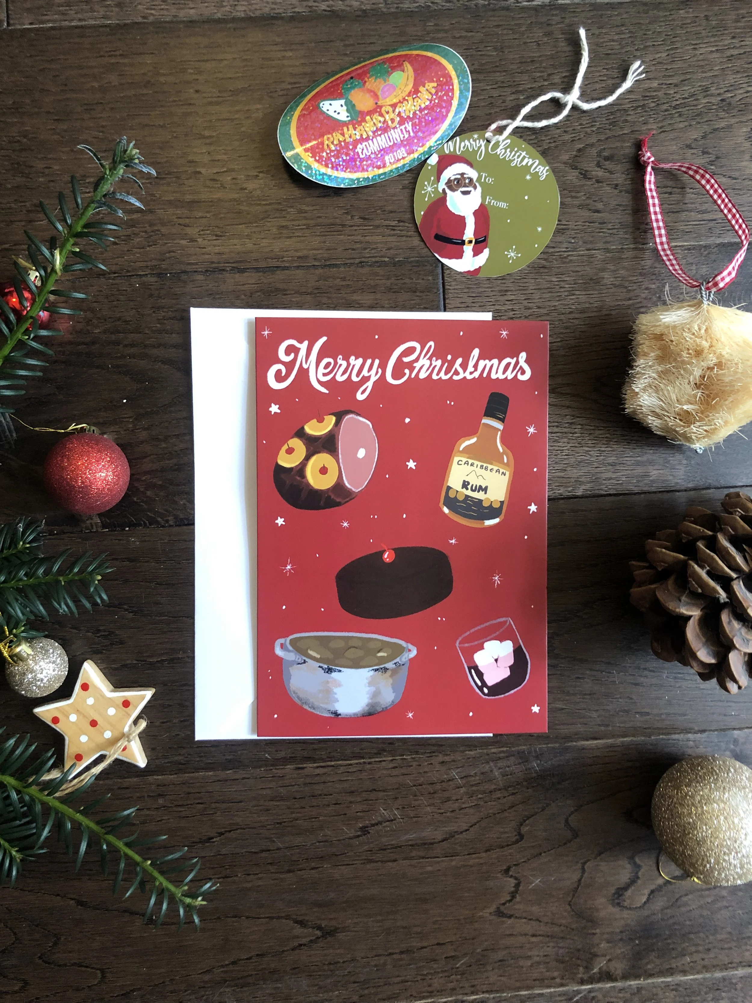 Caribbean Christmas Food Greeting Christmas Individual Card