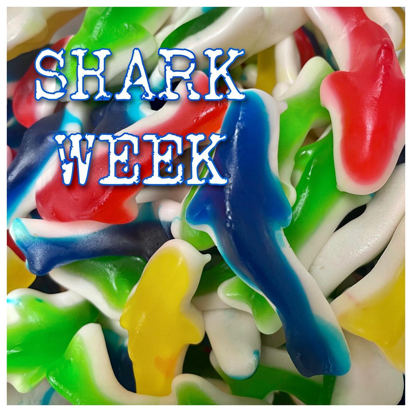 Colored Gummy Sharks Swam into The Candy Unicornium just in time for the Shark Week Weekend!!!!! Stop by Today and Saturday 1:00-7:00pm for your Party Snacks! #sharkweek #sharkweekend #shark #sharks #gummyshark #gummie #gummy #partytime #sharkattack 
