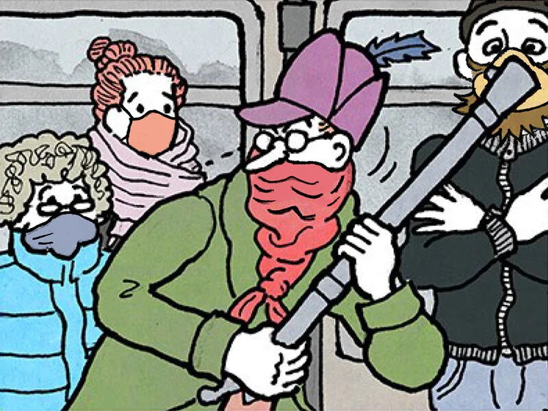 Berliner U-Bahn Comic Fenster