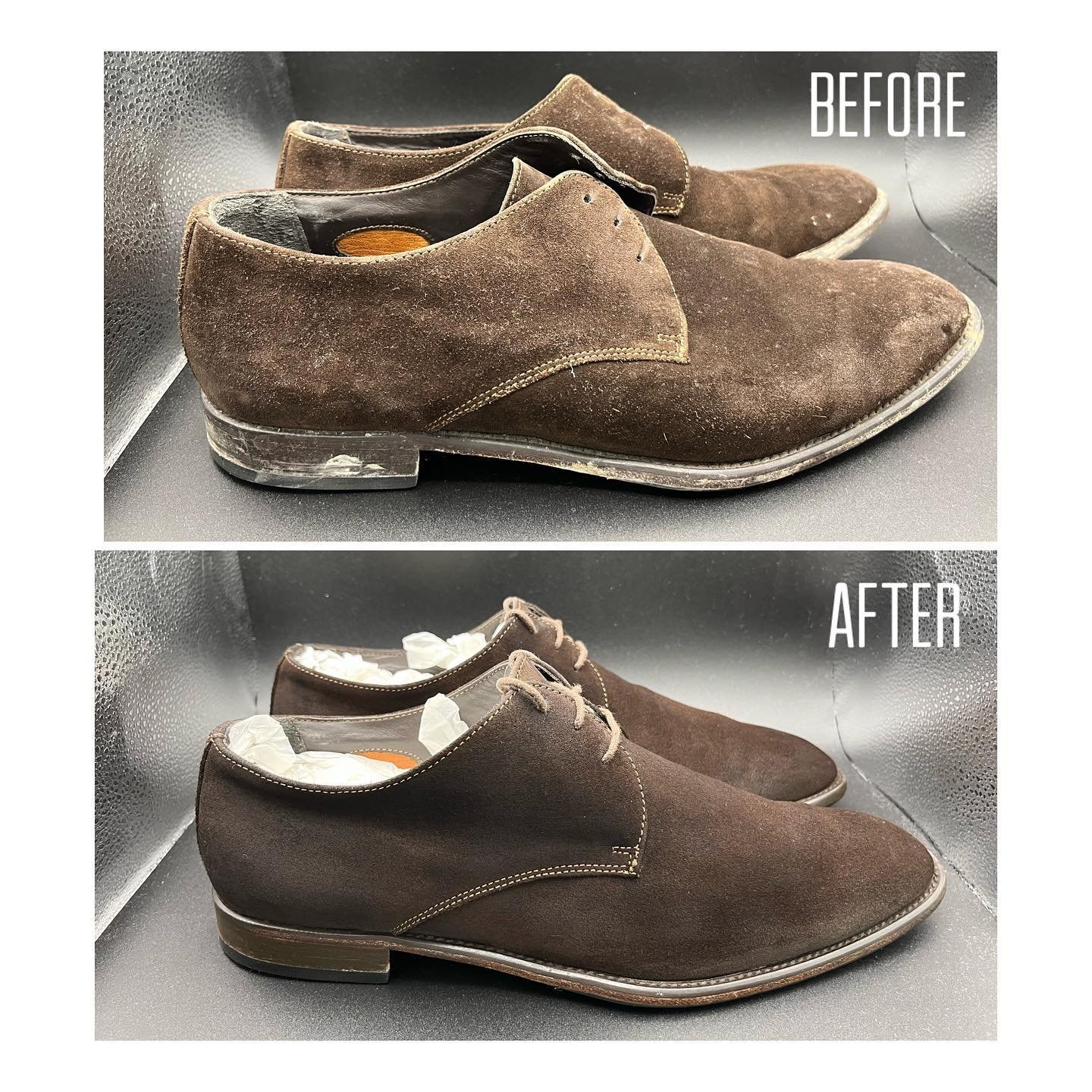 Getting that suede fresh again after a few mad nights!! You wear them and we&rsquo;ll clean them!! #justforkicks #suede #suedeshoes #brownsuede #kicks #messynight ##dublin #ireland #dublintown #dublincity #shoecleaner #shoecleaning #shoecleaningservi