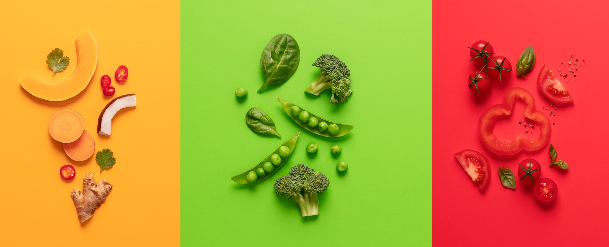 fresh pea pods against a green background