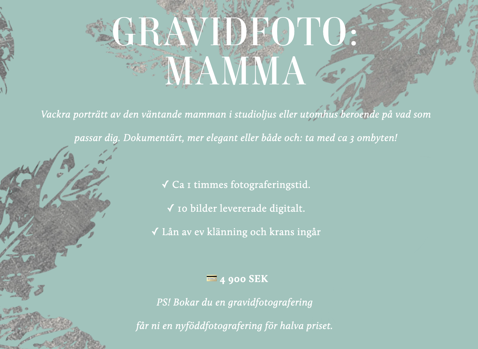 Gravidfotografering mamman 4900kr