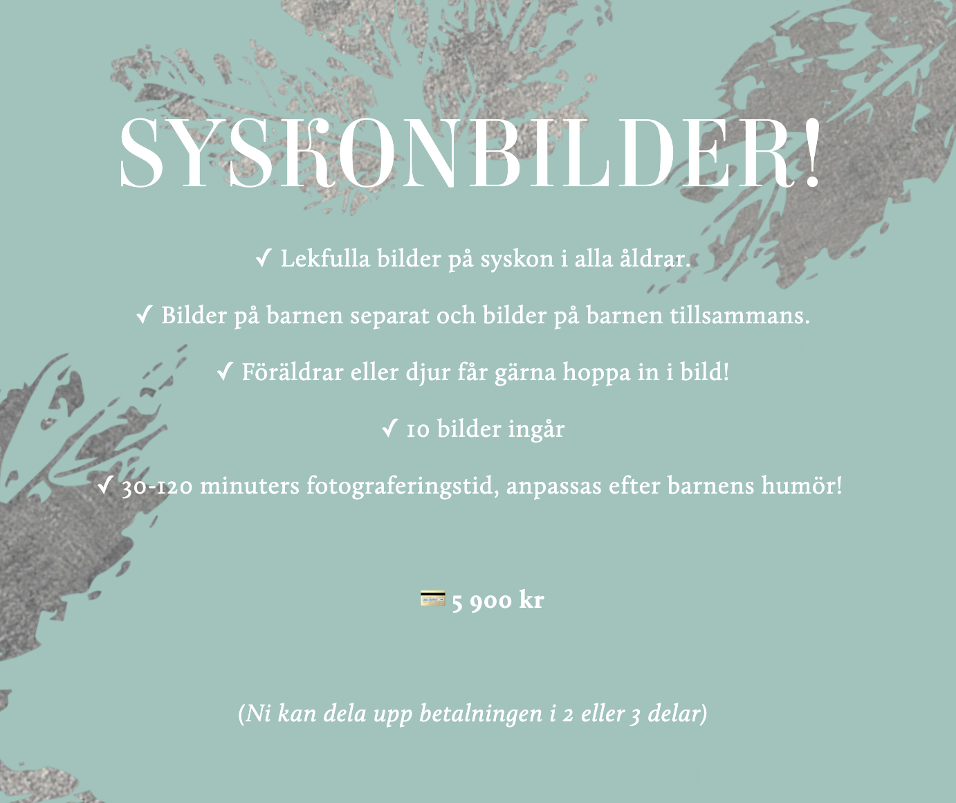 Syskonfotografering 5900kr