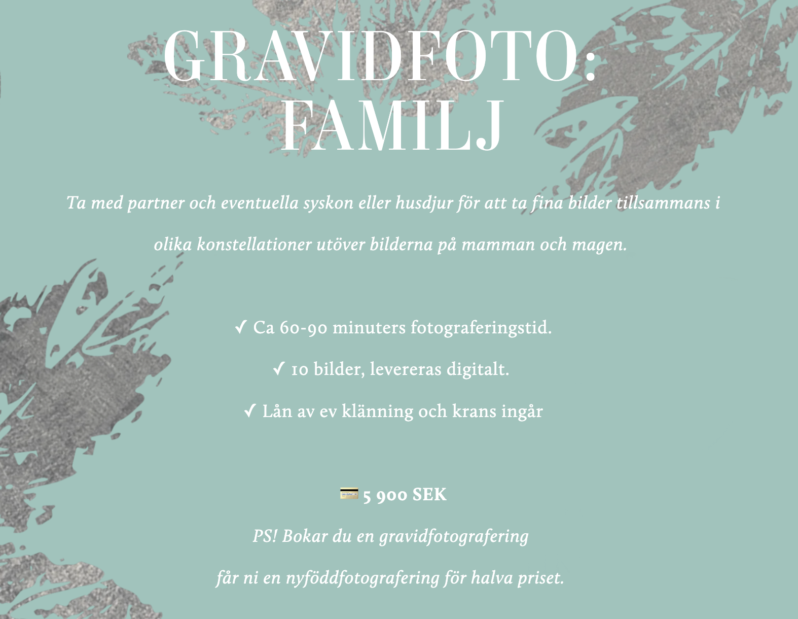 Familjefotografering med gravidbilder 5900kr