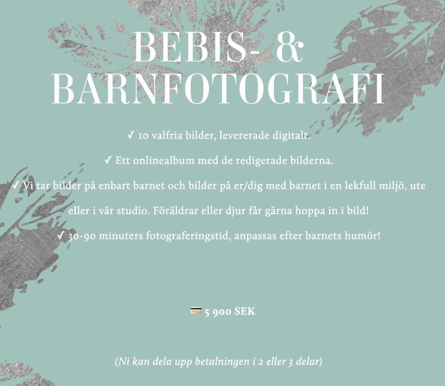 Barnfotografering 5900kr
