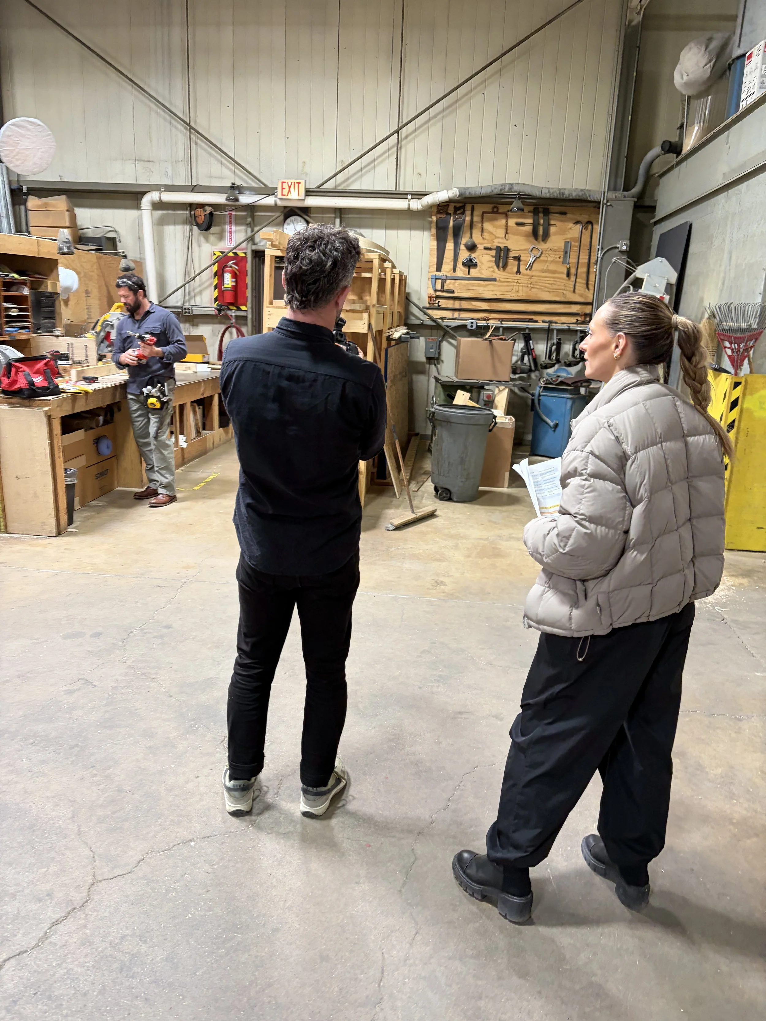 Behind the scenes at a factory shoot