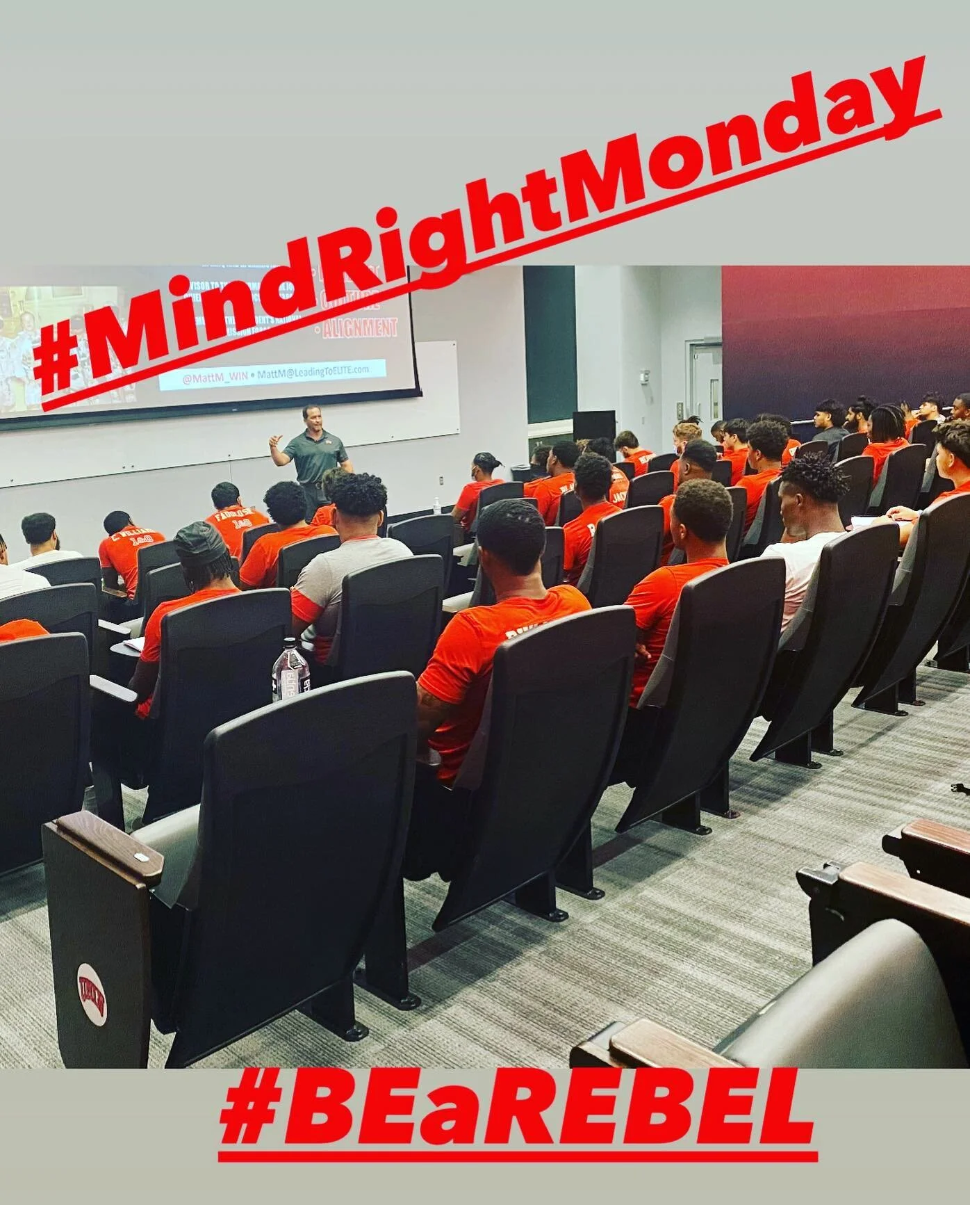 NO better way to kick off my #MindRightMonday than #LockedArms with the men of @unlvfootball #BEaREBEL #WEnotME