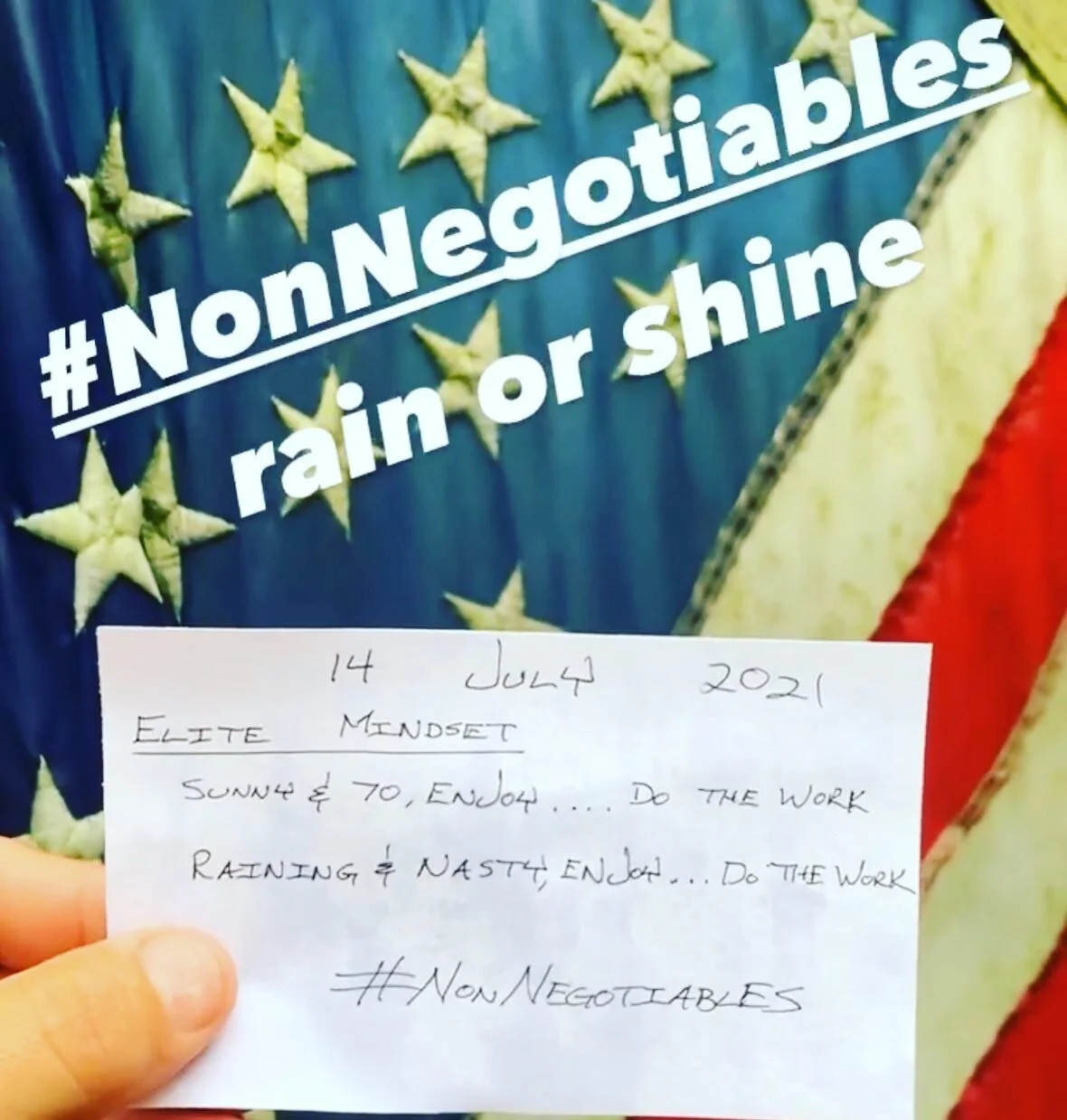 🌧 &amp; severe 🌩 in Northern Virginia right now! Everyone performs when it&rsquo;s sunny &amp; 70&hellip;.ELITE teams know that #NonNegotiables are just that NONNEGOTIABLE &hellip;. Do that work!!