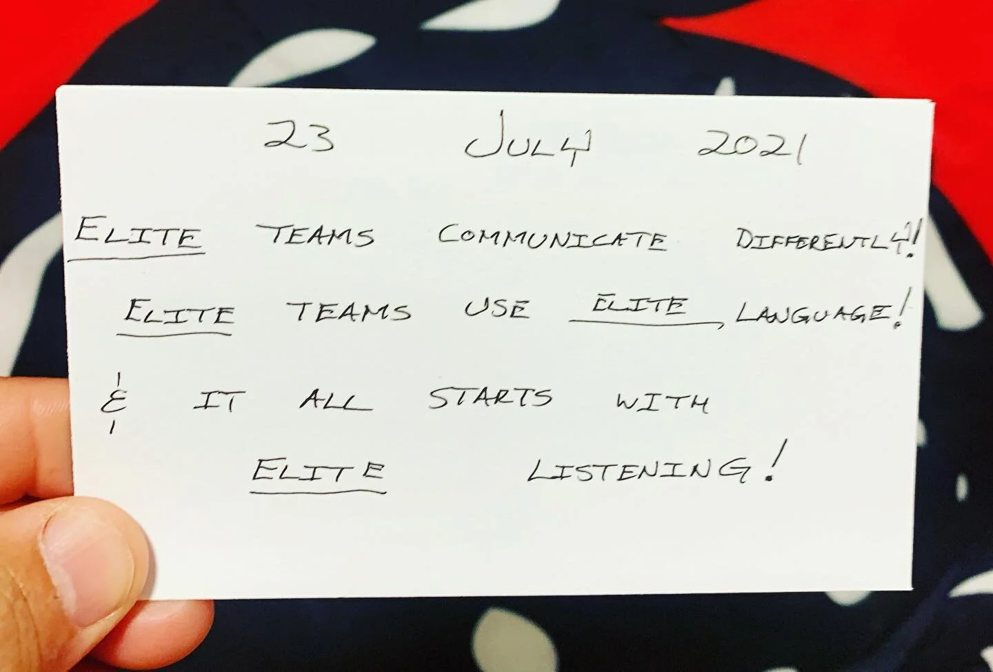 ELITE communication starts w/ ELITE listening. &ldquo;Active Listening &ldquo; = B$ &hellip;..Be 100% authentic and give the gift of your time.  #NonNegotiables