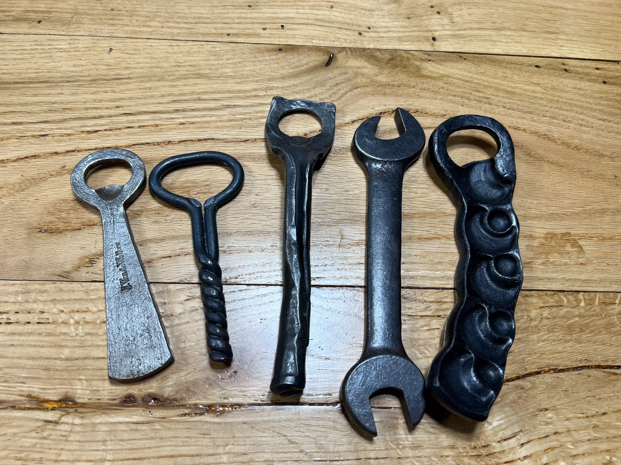 Rustic Hand-Forged Bottle Opener Set