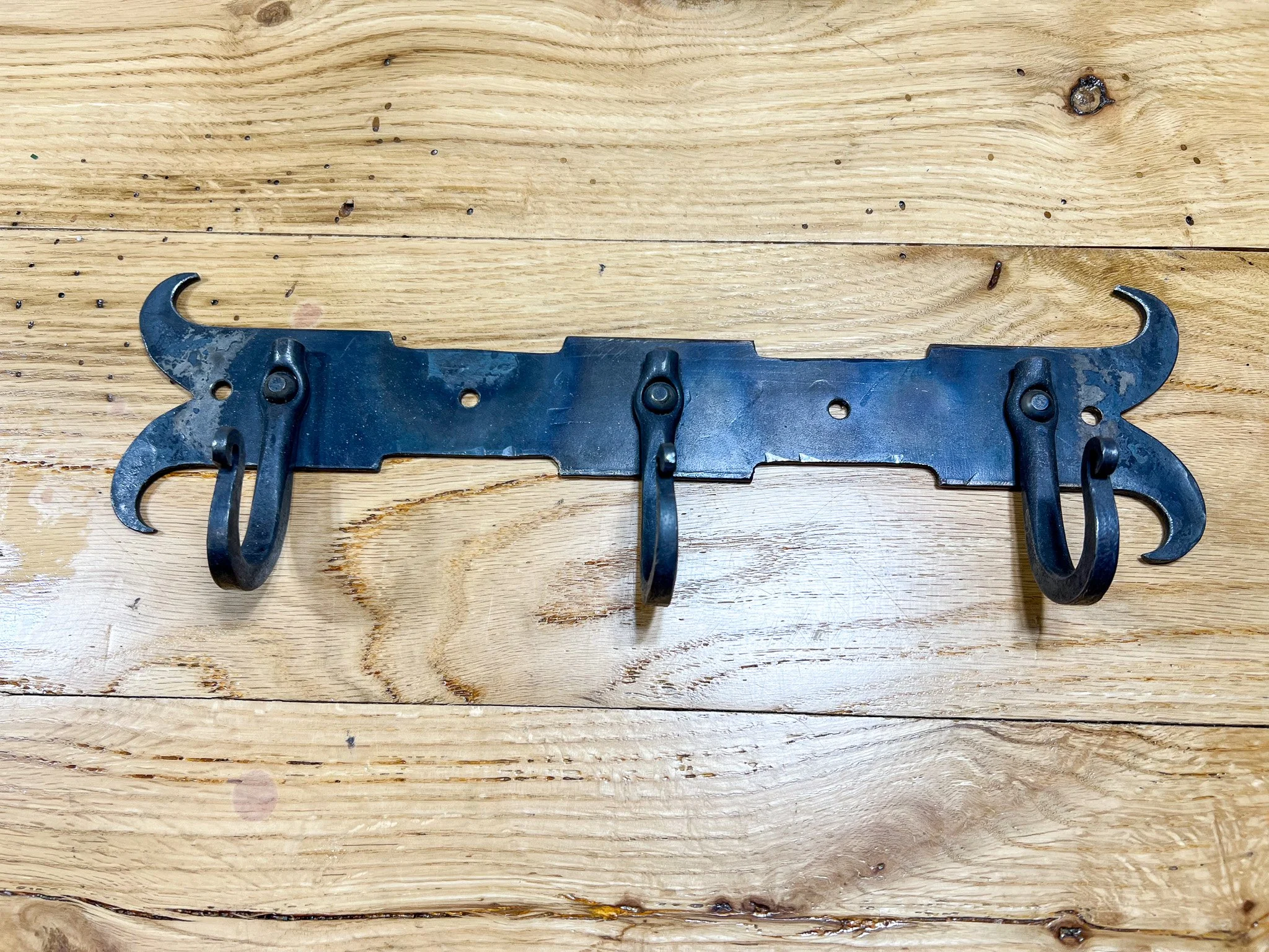 Hand-Forged Steel Coat Hook with Wax Finish