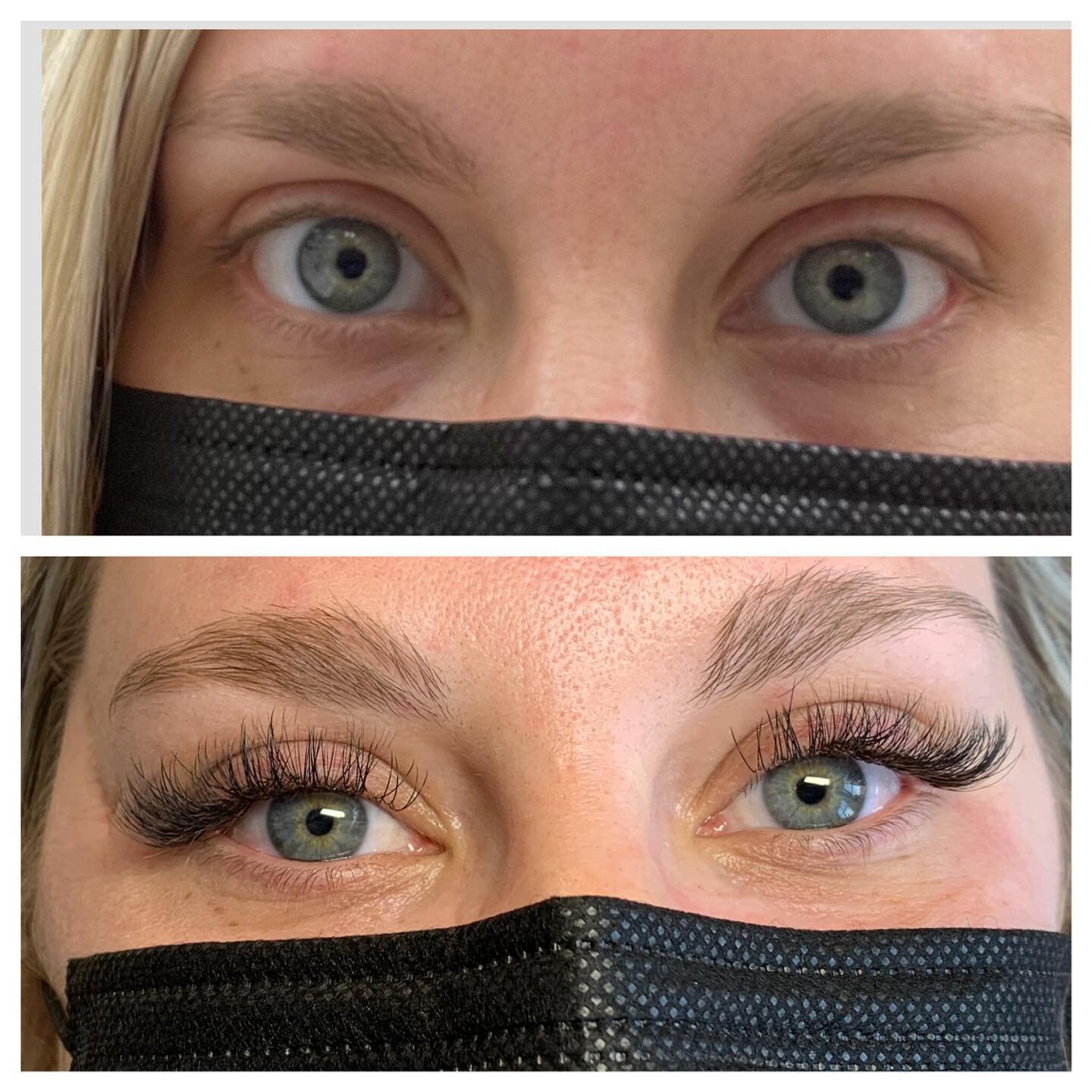 Notice her eyes are deep set &amp; round. The lashes brought her eyes forward &amp; the winged style made her eyes more almond shaped. 
&bull;
&bull;
&bull;
#eyes #lashes #lashesonfleek #hybridlashes #hybrid #lashextensions #lashartist #lash #dallasl
