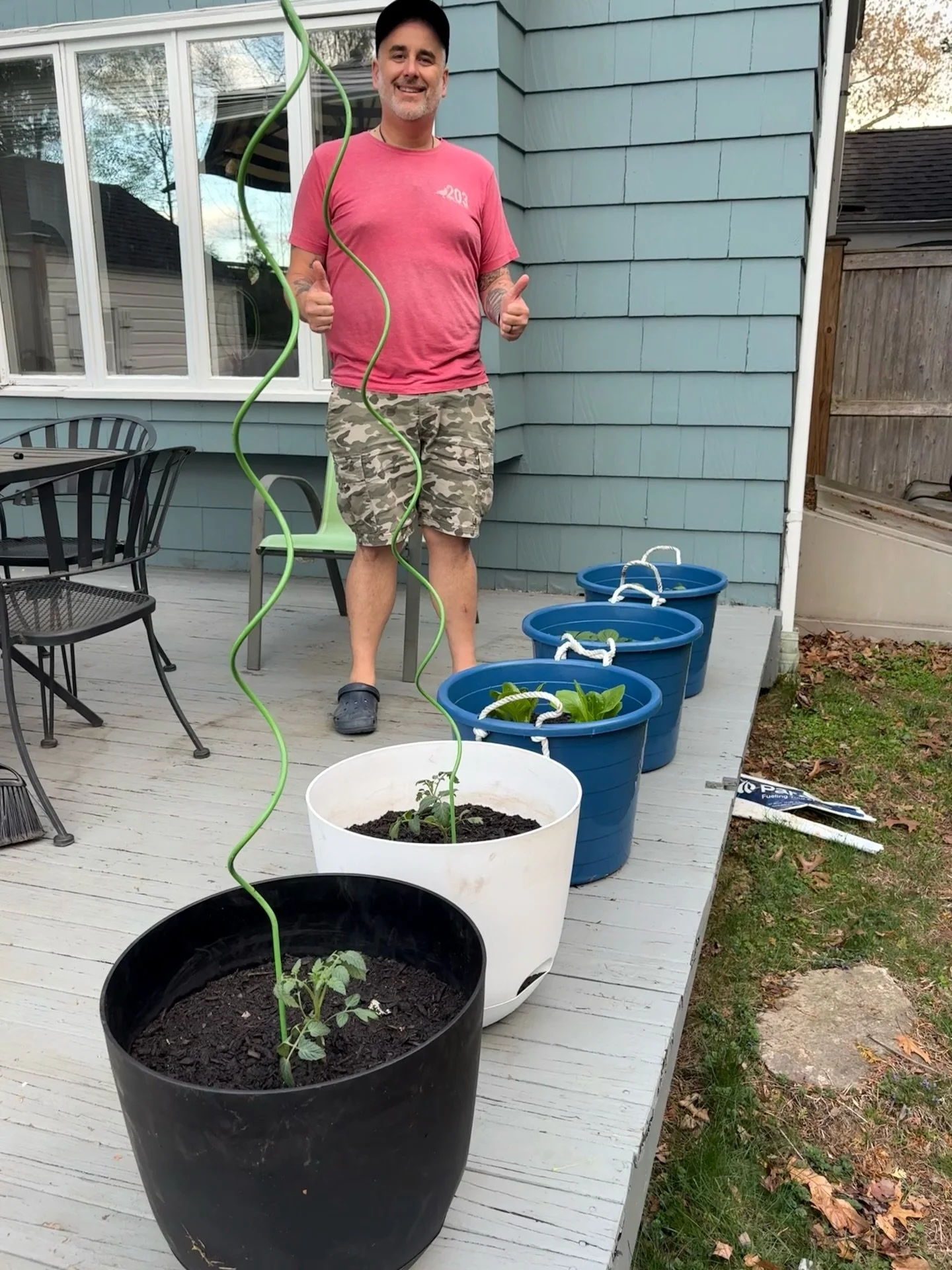 Spent this weekend planting things. We&rsquo;ve missed our garden 🪴 so we took time to get these nice big tubs, drilled some holes, got some organic soil for our planters, and now&hellip;

Strawberries 🍓 
Tomatoes 🍅 
Basil 🌿 
Romaine lettuce 🥬 
