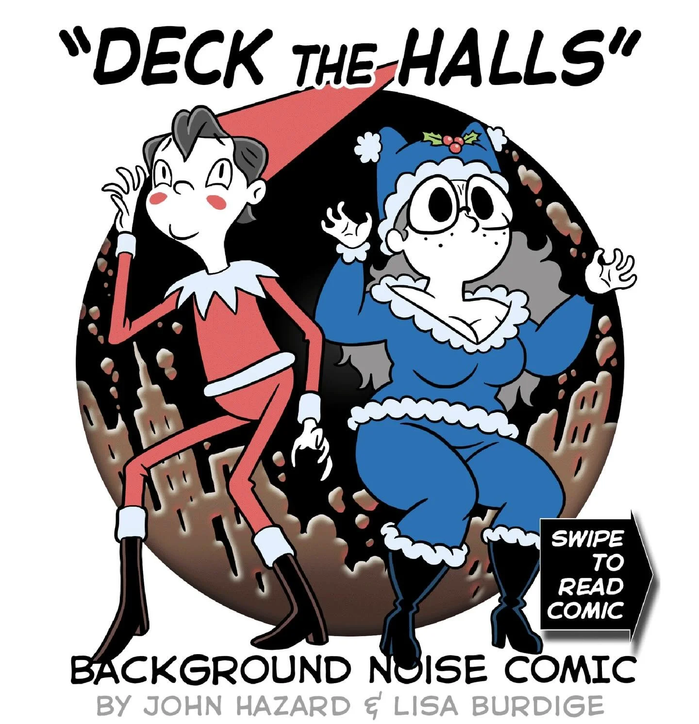 🎄&ldquo;Deck the Halls&rdquo;🎄
To celebrate #GingerbreadHouseDay we revamped and expanded this comic from our first year, which means you can find the original version in our book, &ldquo;Love Letters, Every Day&rdquo; &mdash;which, by a crazy coin