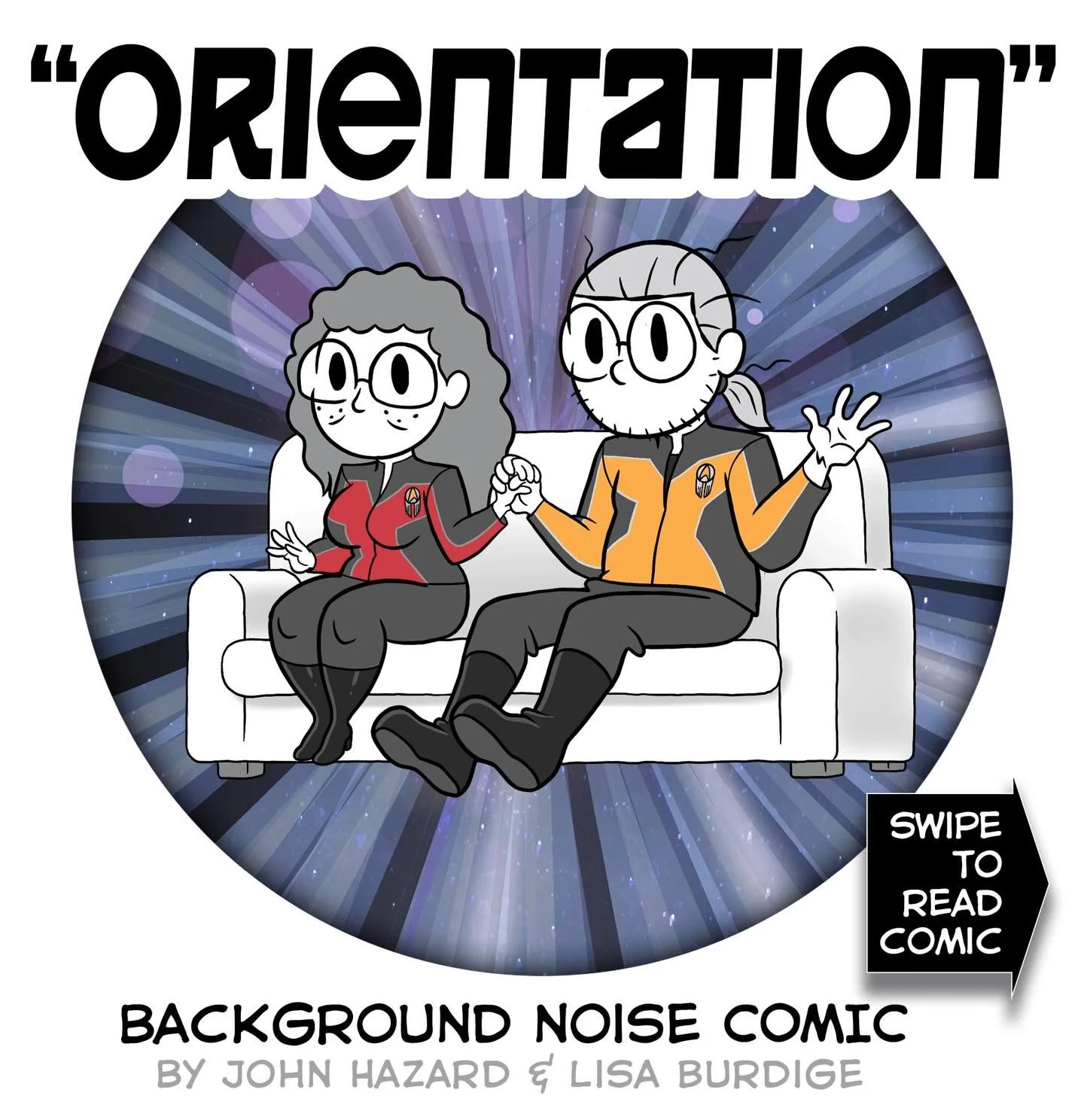 🪐 &ldquo;Orientation&rdquo; 🚀
We tried to keep it light this time, but it&rsquo;s hard to escape the gravity of our present timeline ☄️💥
If you enjoyed this comic by @lisaburd &amp; @frankensteinsuperstar you would love their BOOK &ldquo;Love Lett