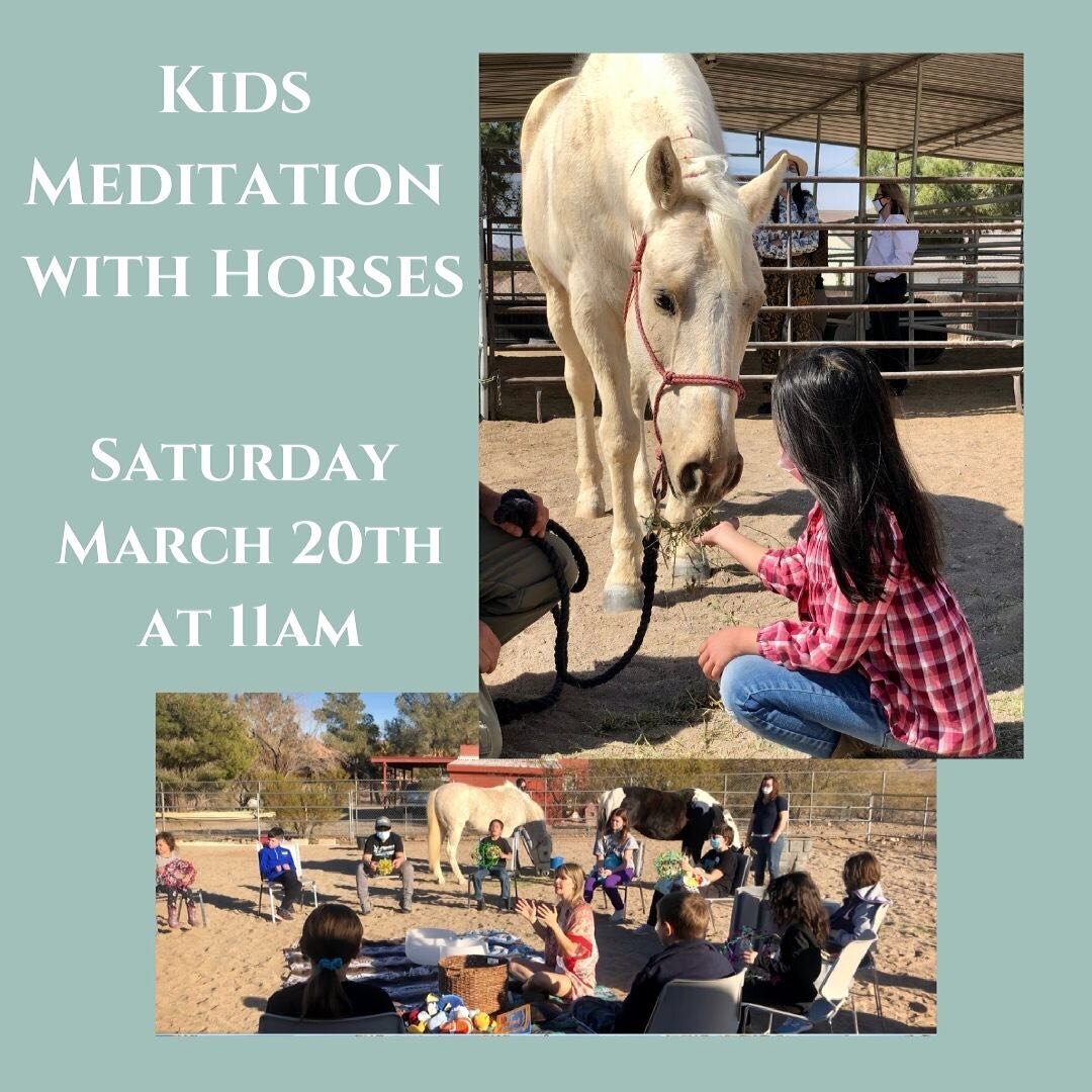 Your children will love our Kids Meditation with Horses! They will learn some valuable life skills, enjoy some social time with other children, and have some wonderful outdoor time in the fresh air with horses!🐴❤️

BONUS: Social time in the fresh ai
