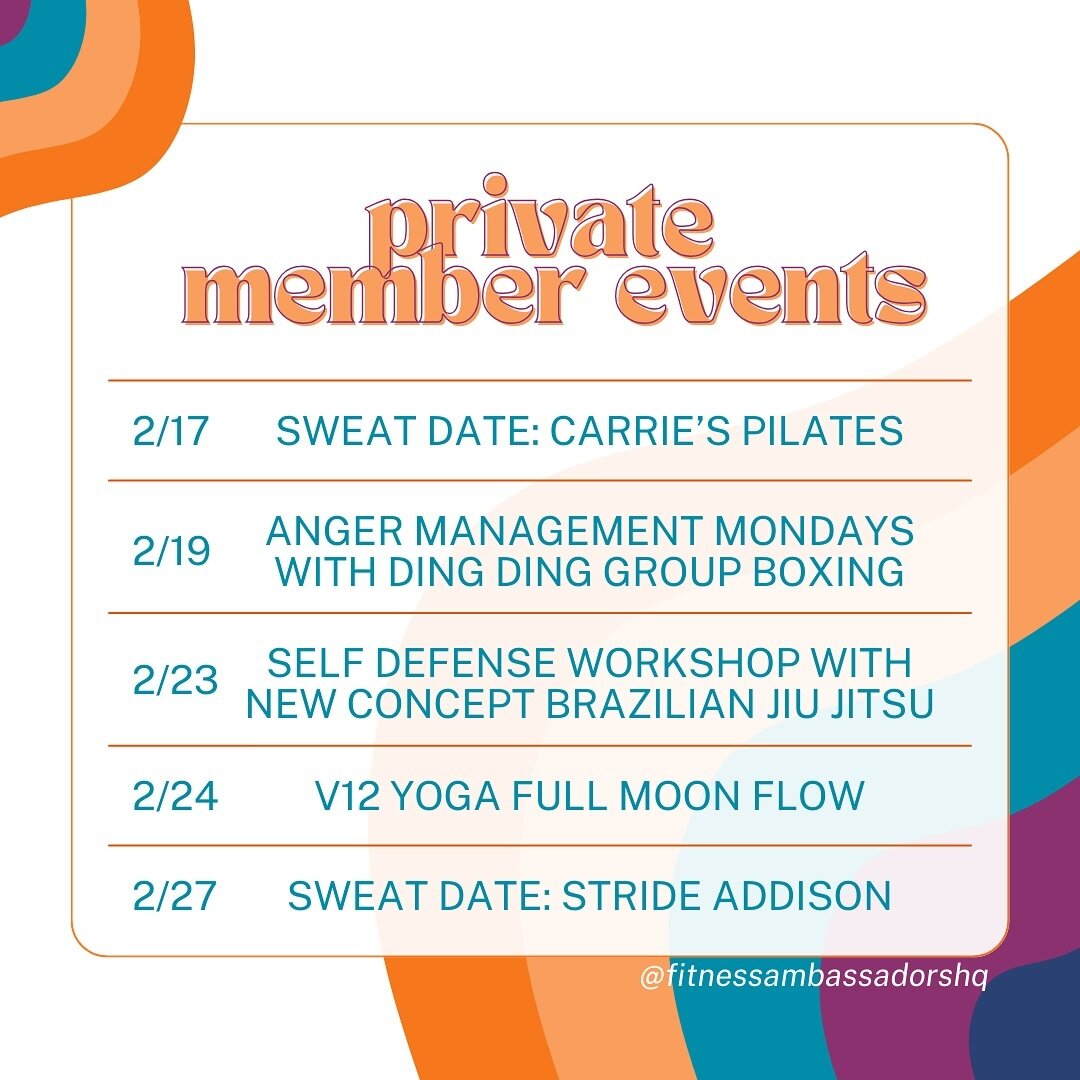 Our eagerly awaited member-exclusive events for February are on the horizon, and we&rsquo;re counting down the days! 🙌🏼

We&rsquo;re thrilled to announce our upcoming visits to some fantastic partners this month:

@carriespilatesdalla
@dingdinggrou