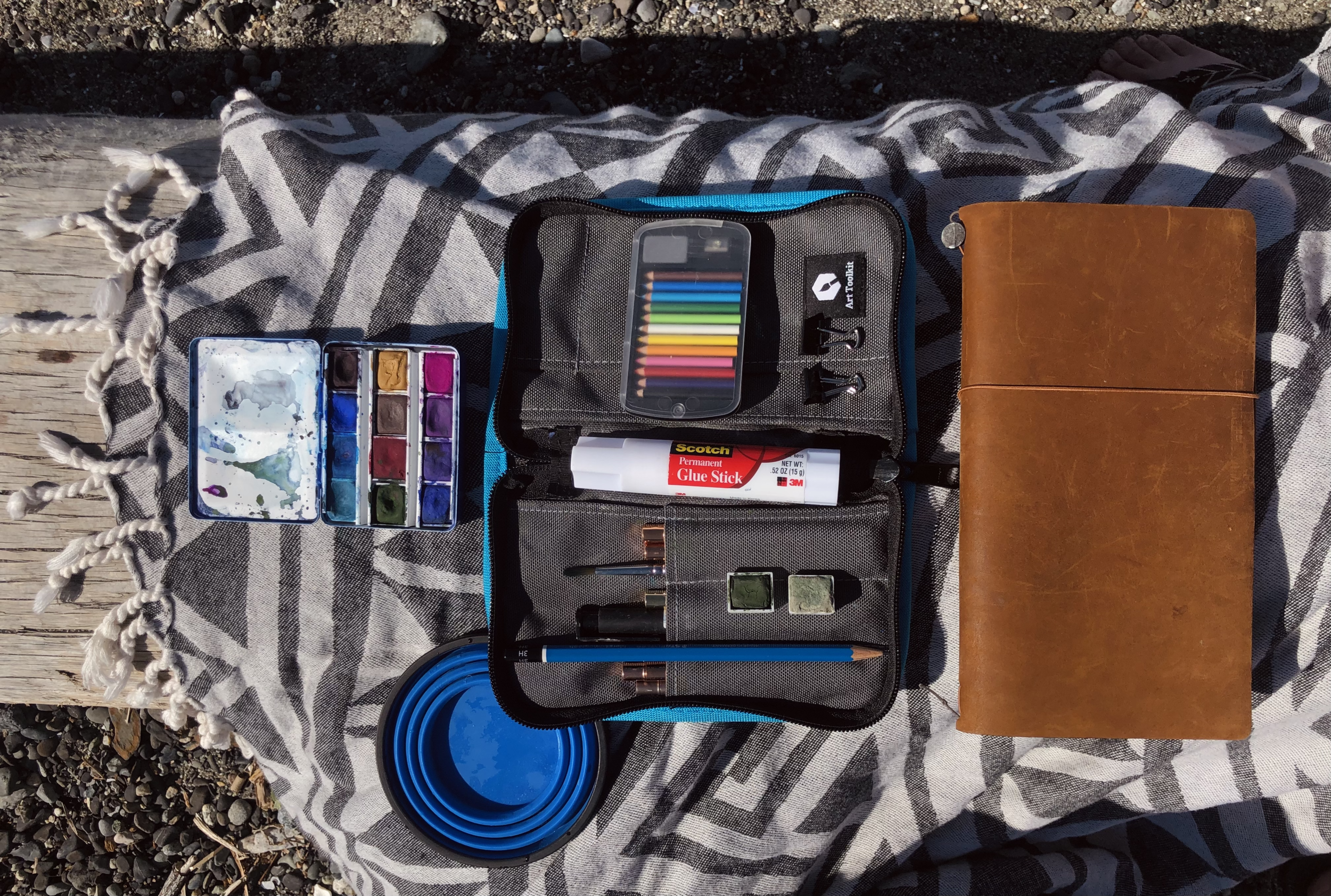 Simple and compact travel watercolor setup – Odyssey Art
