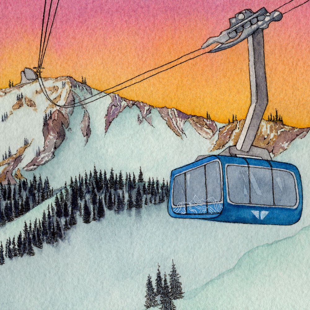 Alta Ski Area Powder Art Print — Kapowder Ink