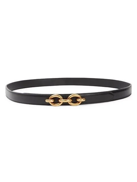 YSL Chain leather buckle belt