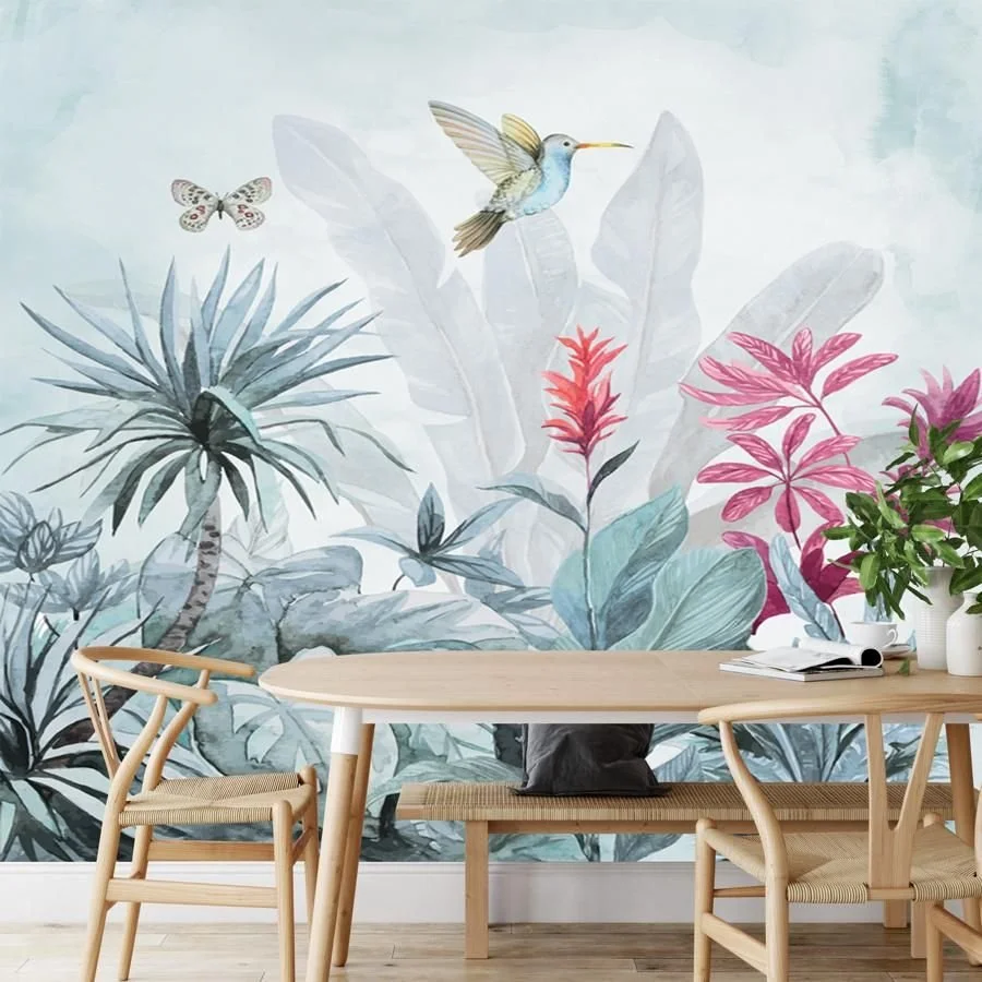 Papier peint panoramique bleu tropical.jpg