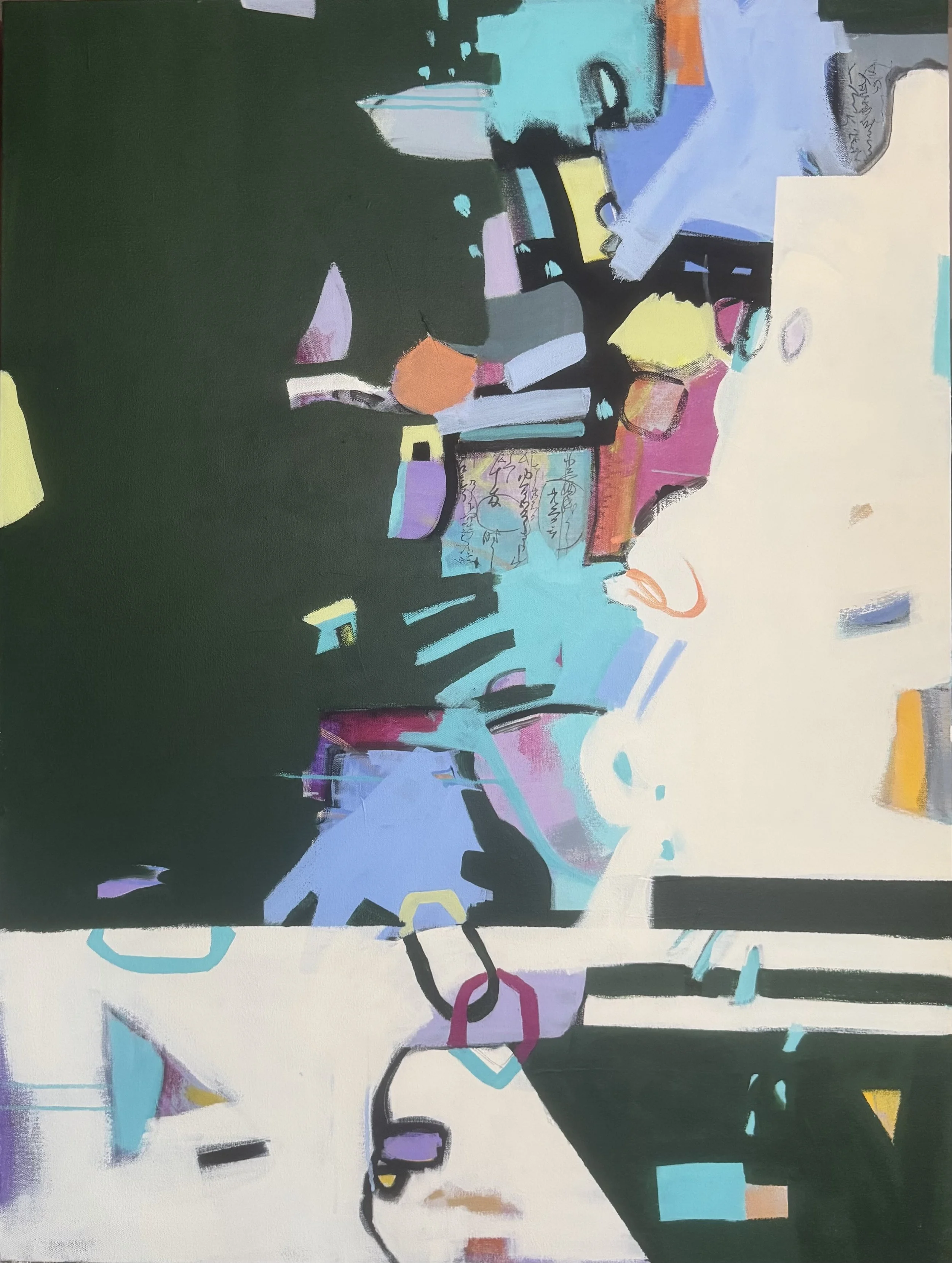 "a delicate balance 2", acrylic mixed media on canvas, 48" x 36"