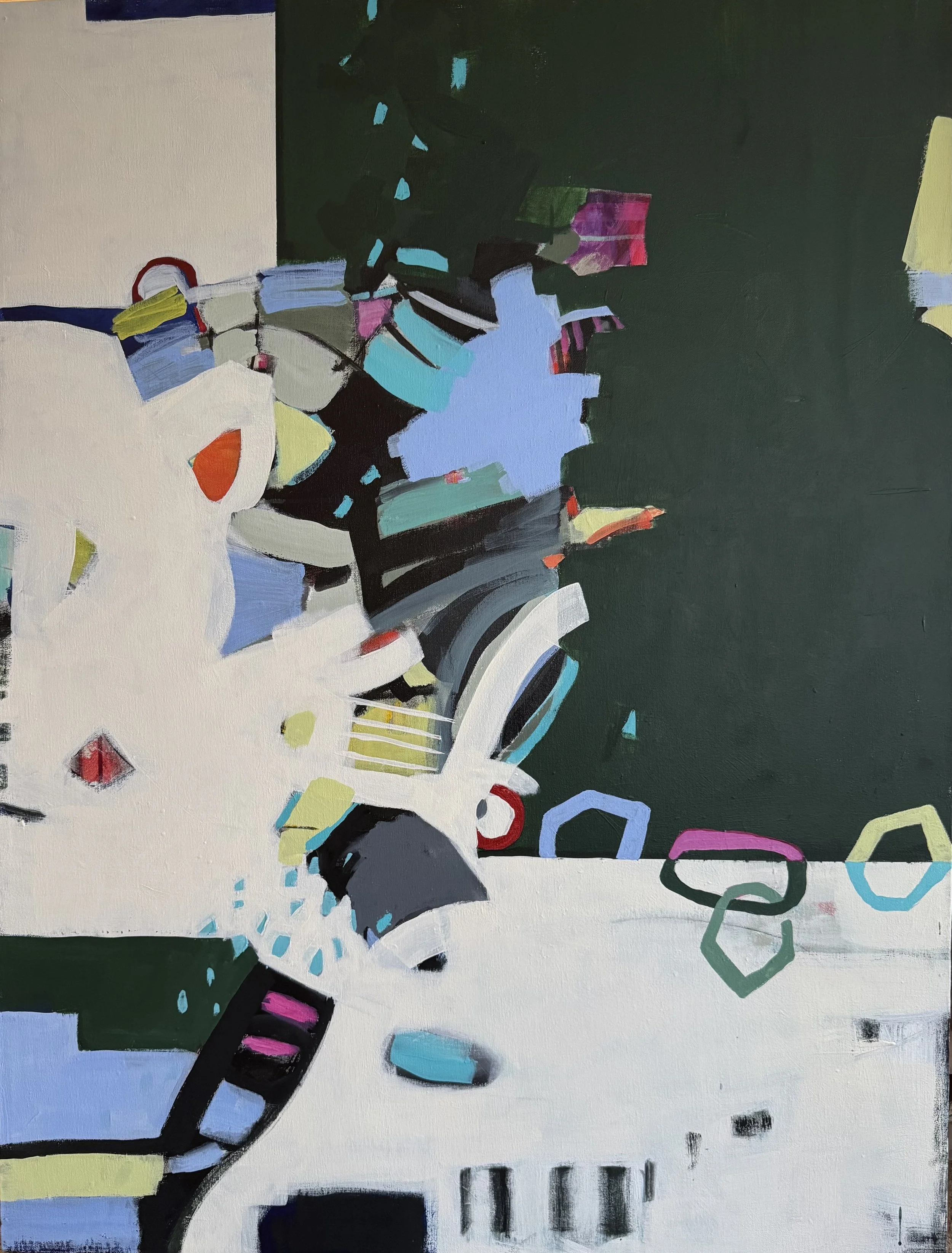 "a delicate balance 1", acrylic mixed media on canvas, 48" x 36"