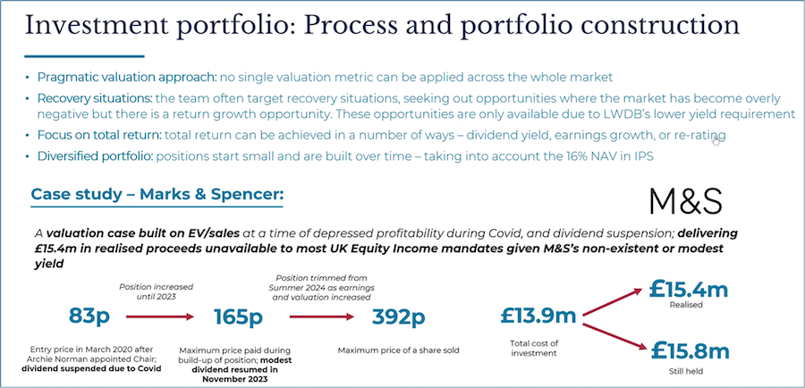 Investment portfolio: process and portfolio construction of Marks & Spencer