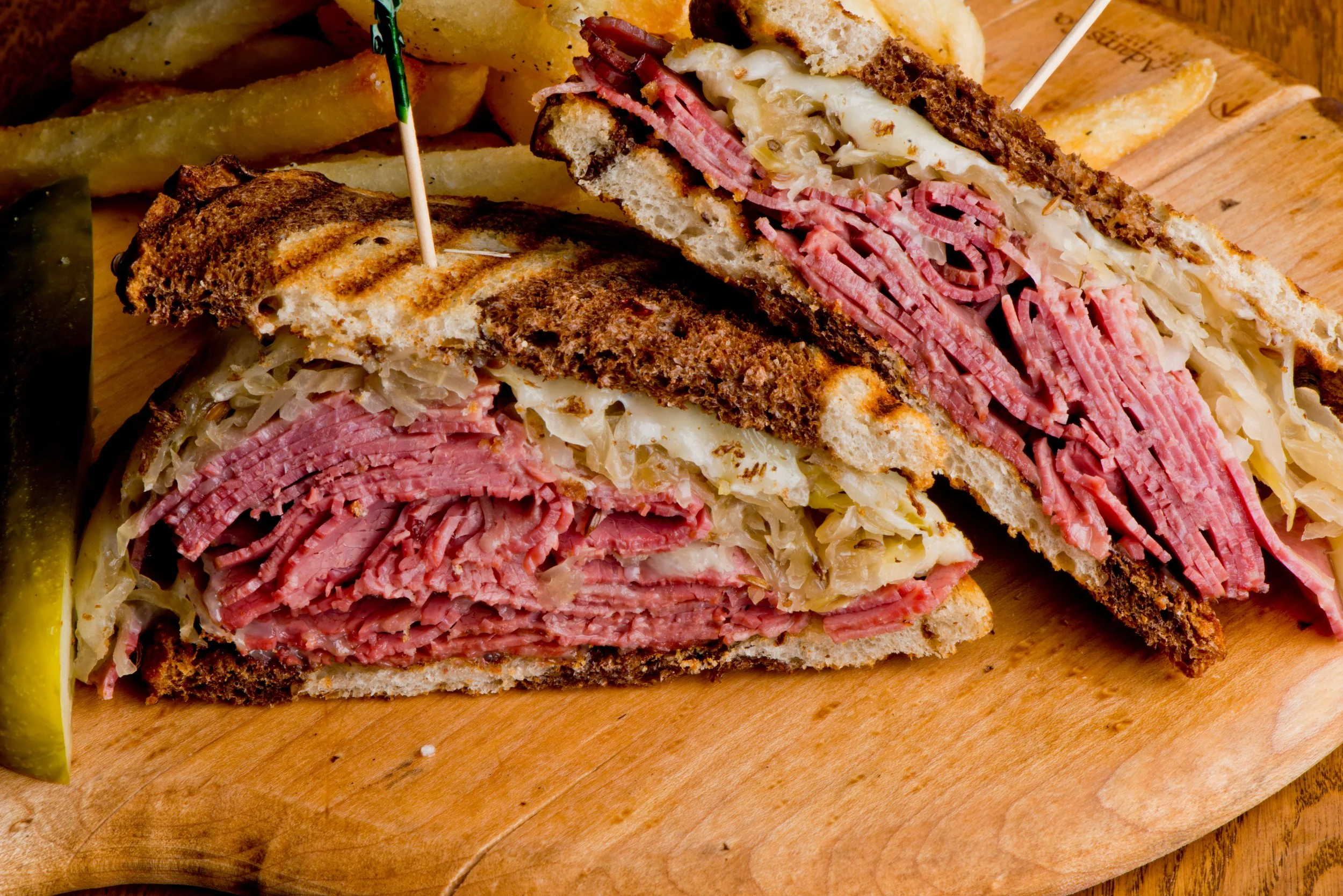 Posh corned beef gastropub food