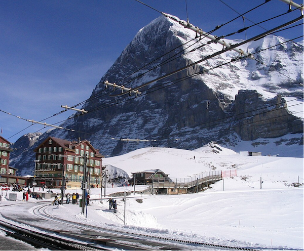 view of Mount Eiger from the bottom