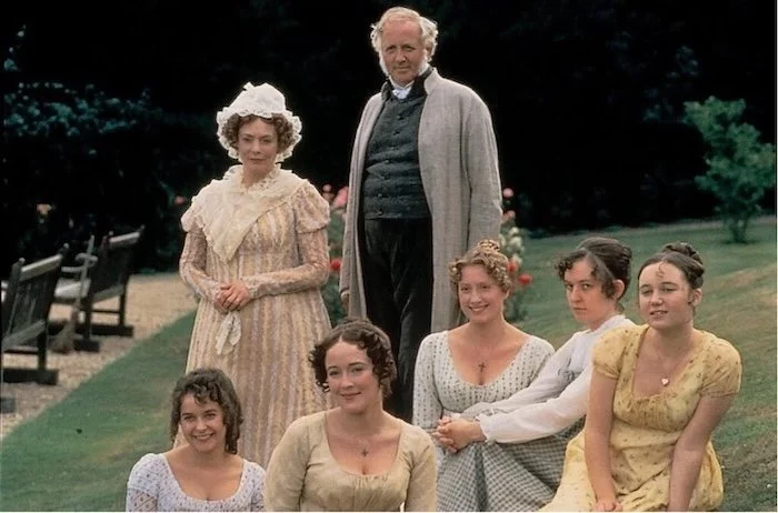 picture of the Bennetts family, from the film "Pride and Prejudice"