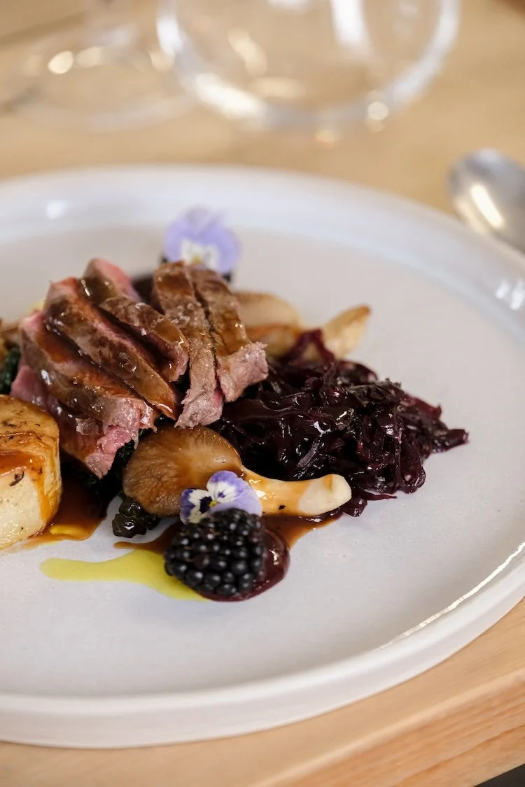 Wild Fork's venison dish with blackberries and wild mushrooms
