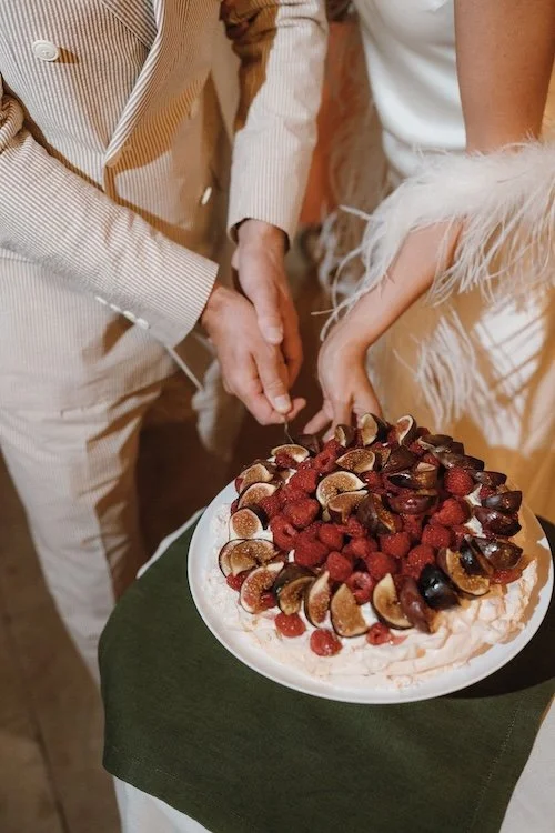 Wild Fork's pavlova with figs and raspberries