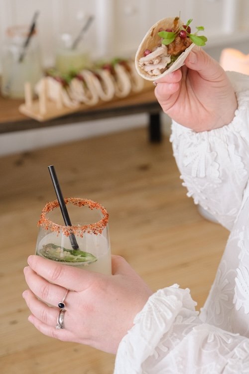 Wild Fork's taco and margarita evening food