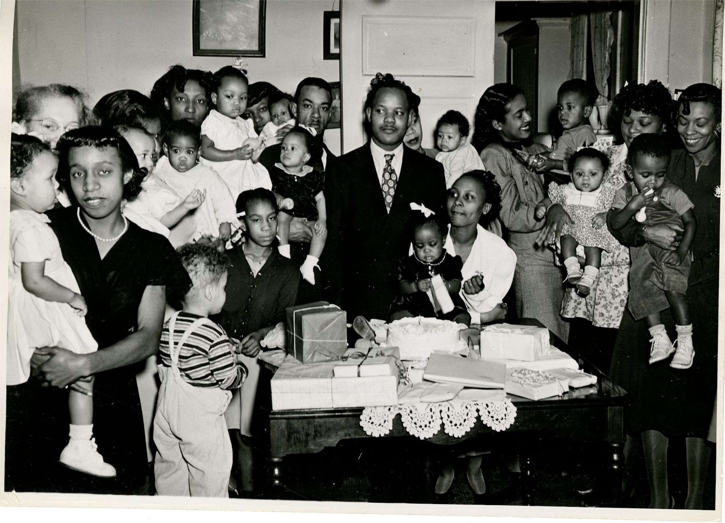 A birthday party in Seattle’s Central District area circa 1944-1946. Courtesy of The National Afro-American Museum and Cultural Center.
