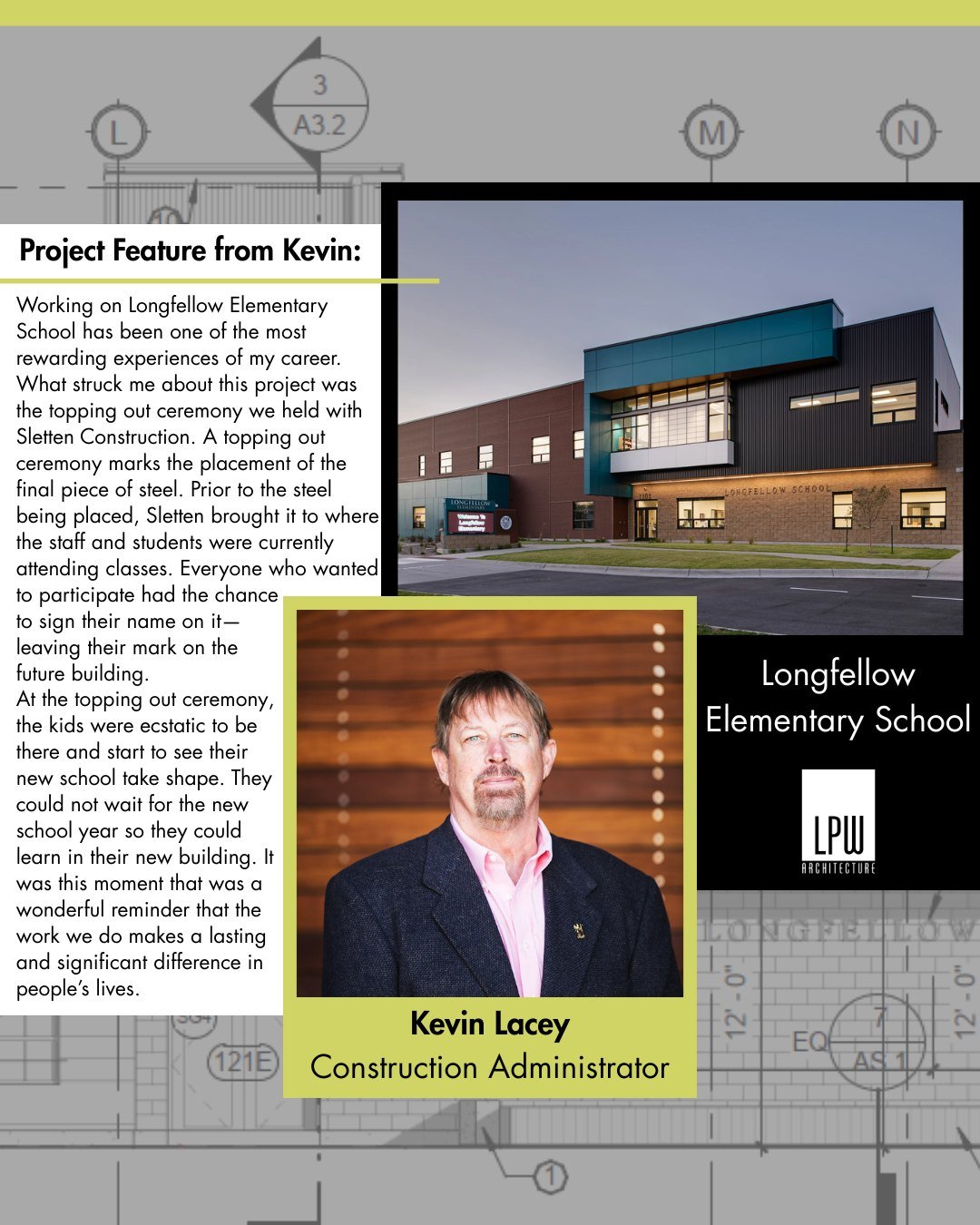 Longfellow Elementary School in Great Falls was a complete demolition of the existing school and new build on the same site. The new building is two levels and about 58,000 square feet total. Seeing this amount of excitement from students in our own