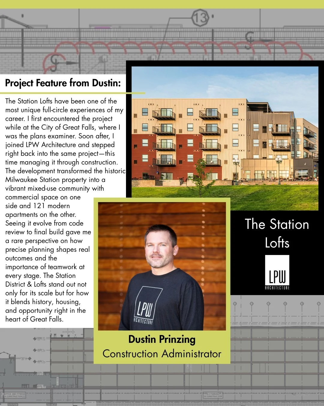 Bridging historic character with contemporary living, the Station Lofts introduces 121 premier residential apartments with modern amenities including underground parking, a dog wash, fitness center, rooftop patio, and ground-floor terraces. By utiliz