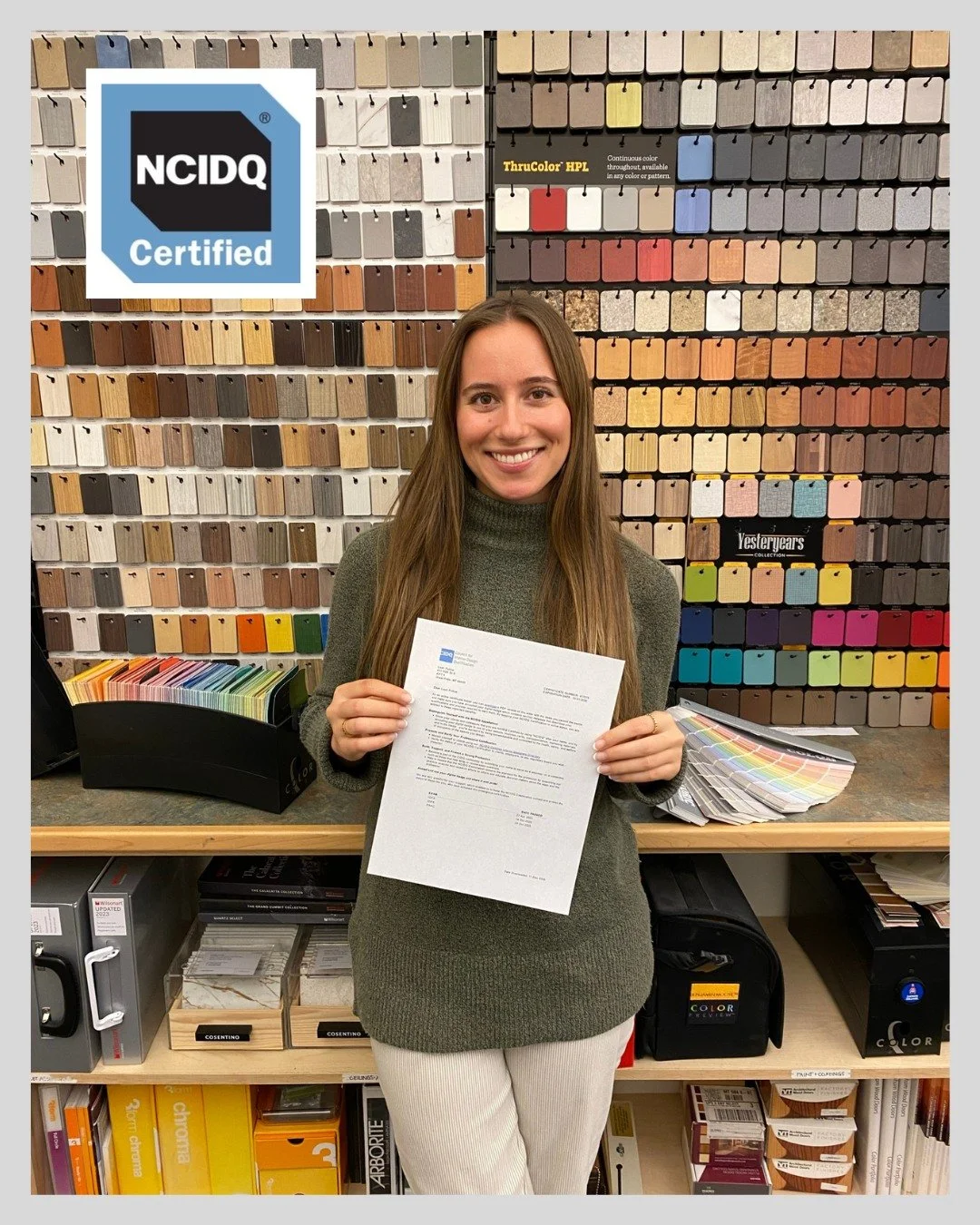 We are excited to share that Leah Pulice has earned her NCIDQ Certification! The National Council for Interior Design Qualification is the industry&rsquo;s leading credential for interior designers, measuring the competency of interior design practit