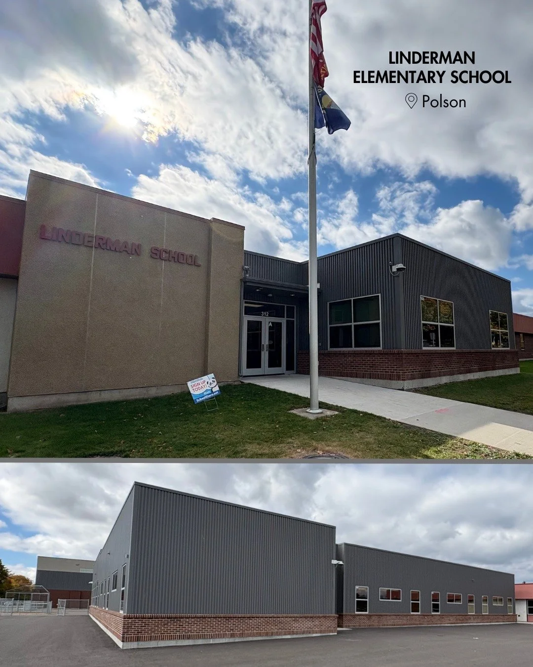 Project highlight on Linderman Elementary School in Polson!

This project featured a 695 square foot administration addition allowing for more office space, and a 13,600 square foot classroom addition including five classrooms, library, music room, b