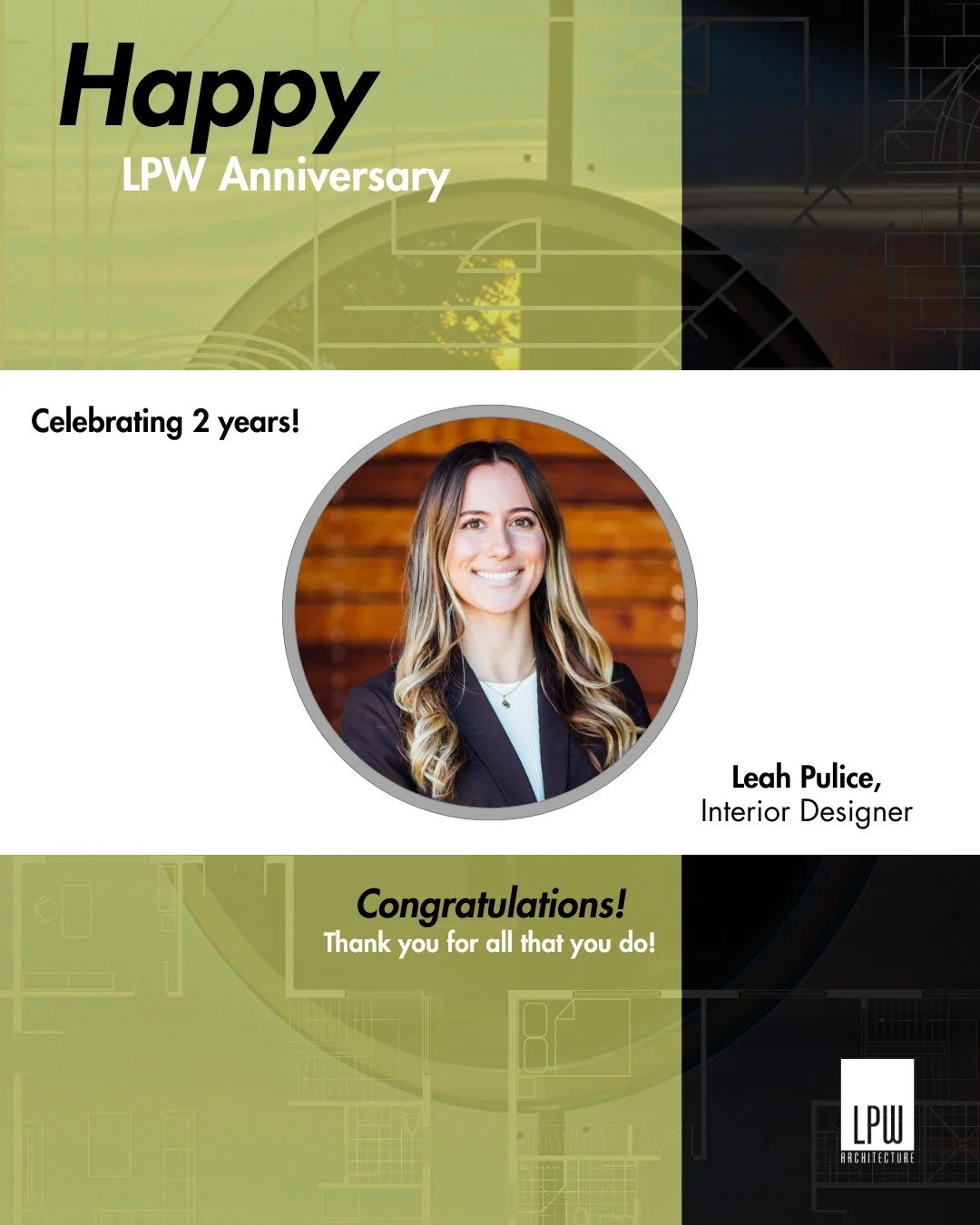 Happy Work Anniversary! Today we are celebrating Leah for two years at LPW. After graduating from college in Michigan, Leah wanted a change of scenery and moved to Montana to work for LPW Architecture. Since then, she's designed interiors on numerous