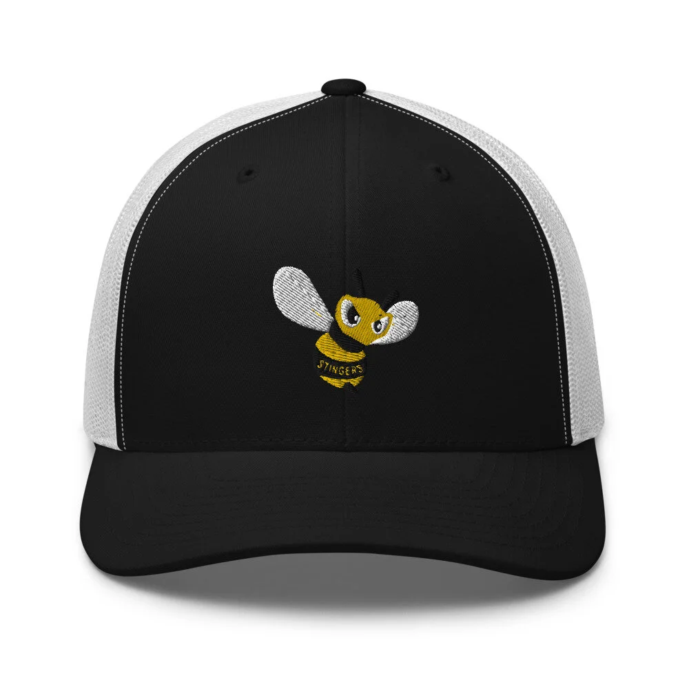 retro-trucker-hat-black-white-  display picture 3