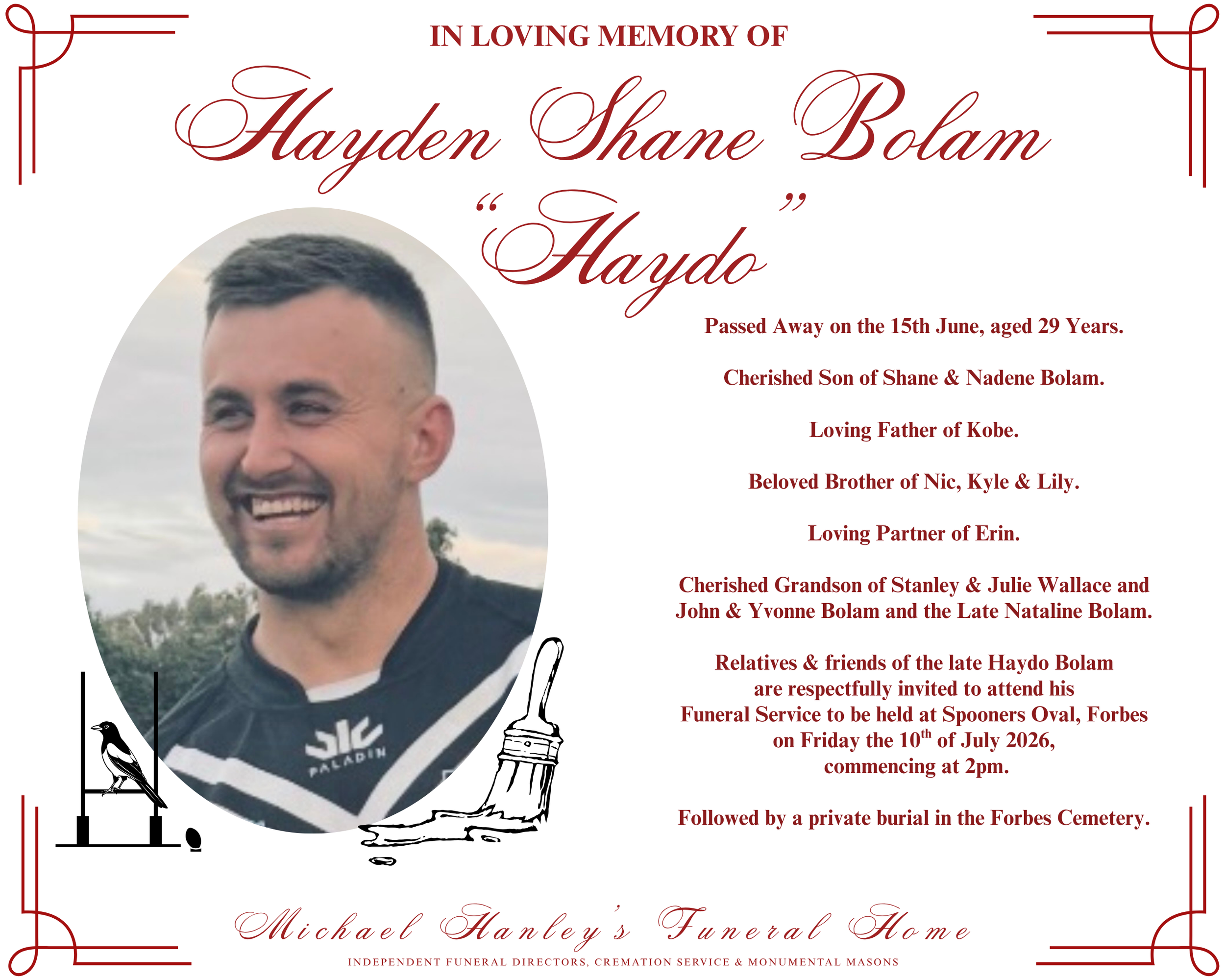 In Loving Memory of Hayden Bolam