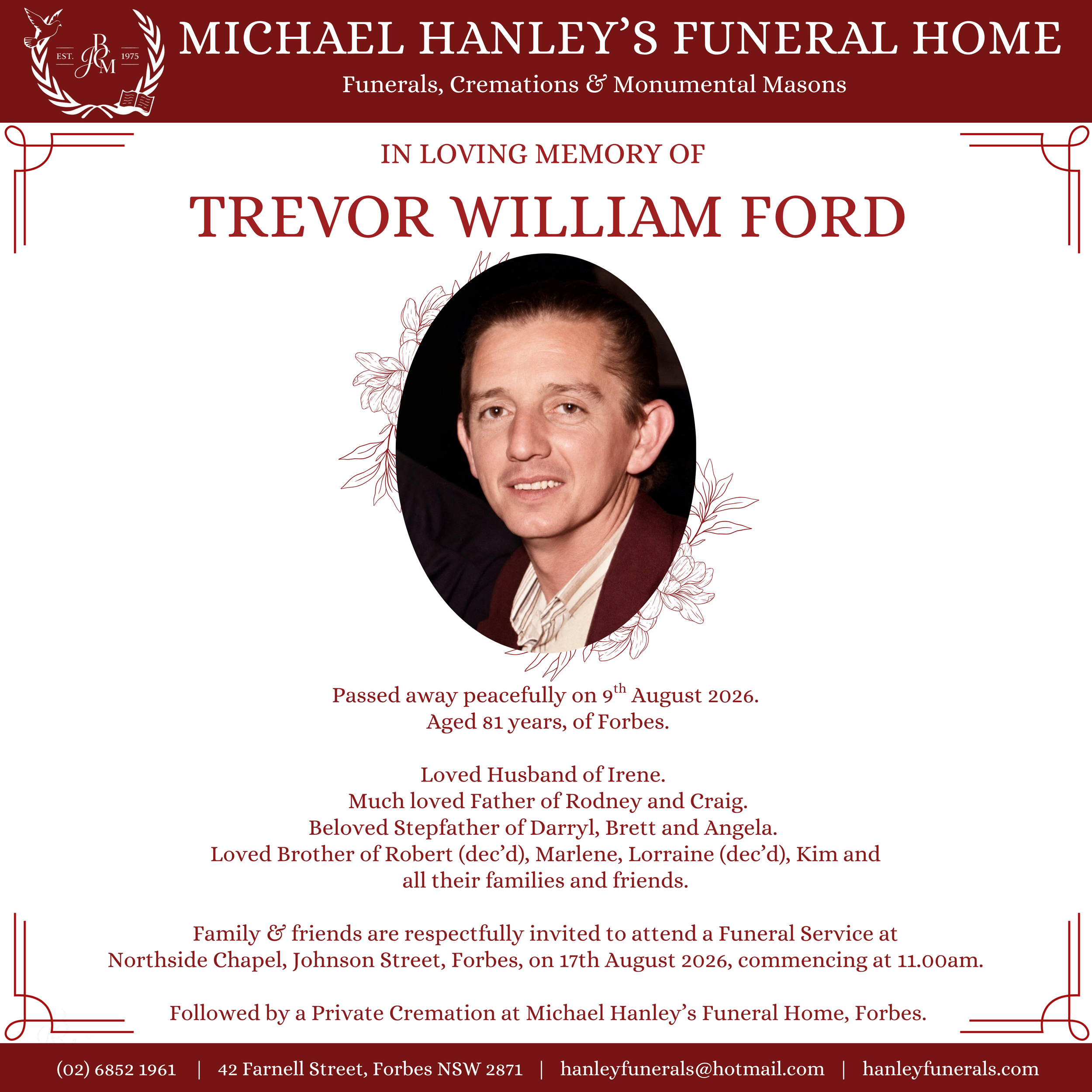 In Loving Memory of Trevor Ford