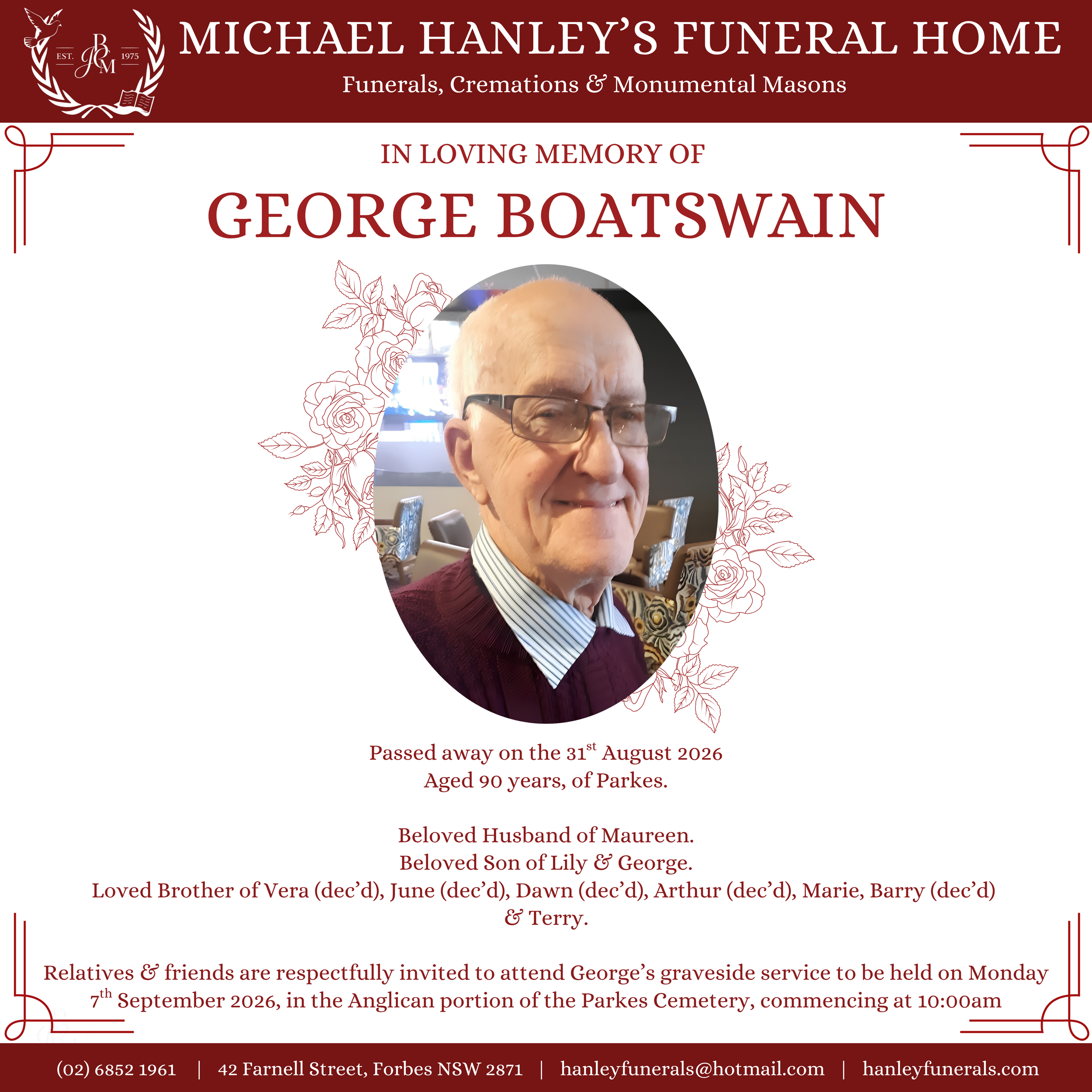 In Loving Memory of George Boatswain