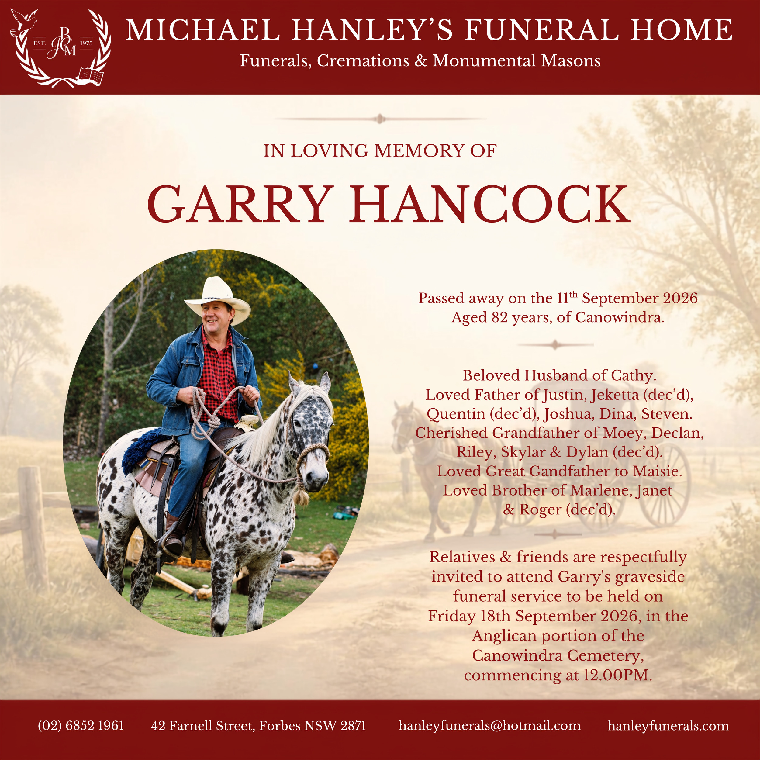 In Loving Memory of Garry Hancock
