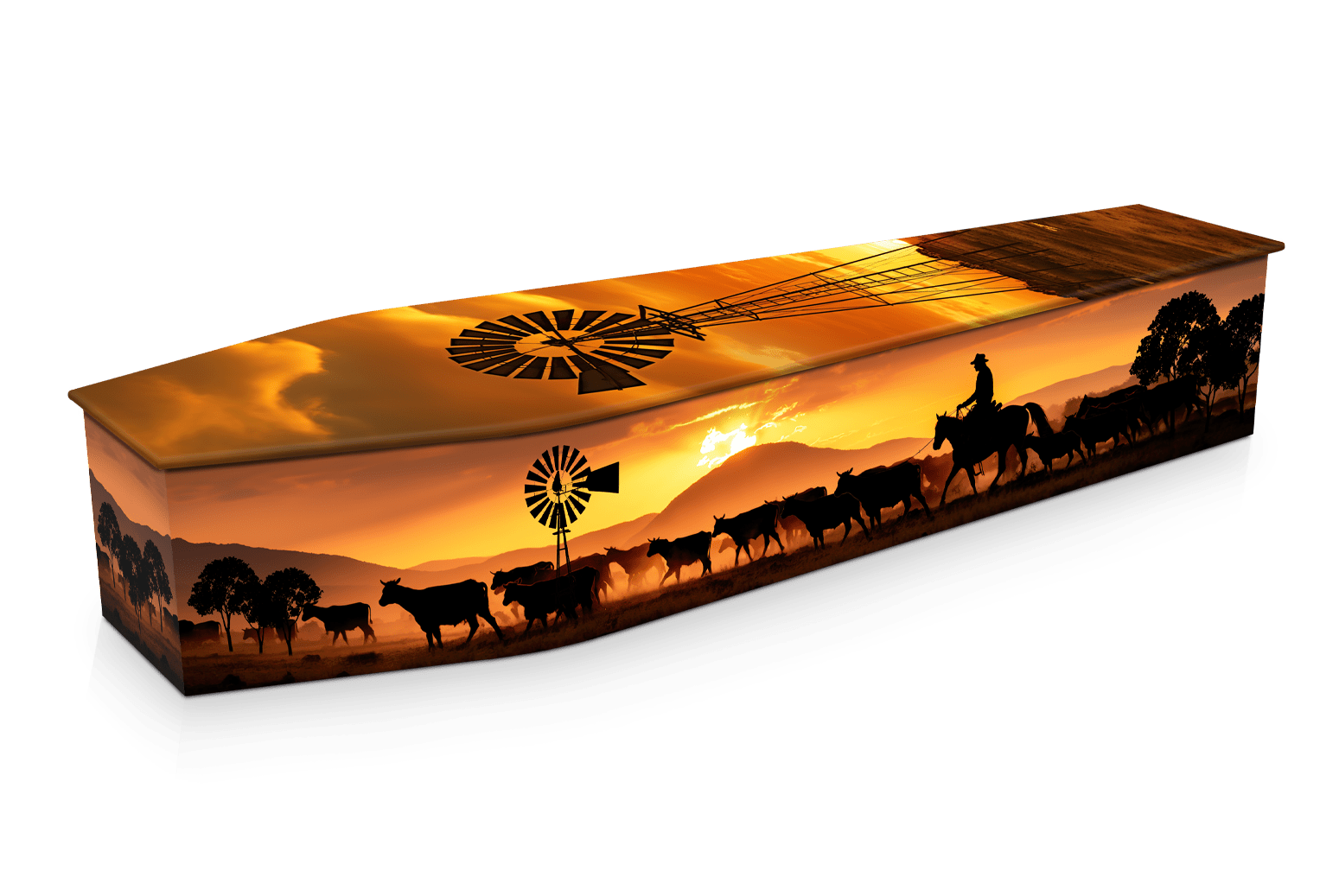 The Cattleman design is a special tribute to a life spent in the outback of Australia. Handcrafted with exceptional attention to detail, this cattleman-inspired final resting place honours the essence of the bush. 