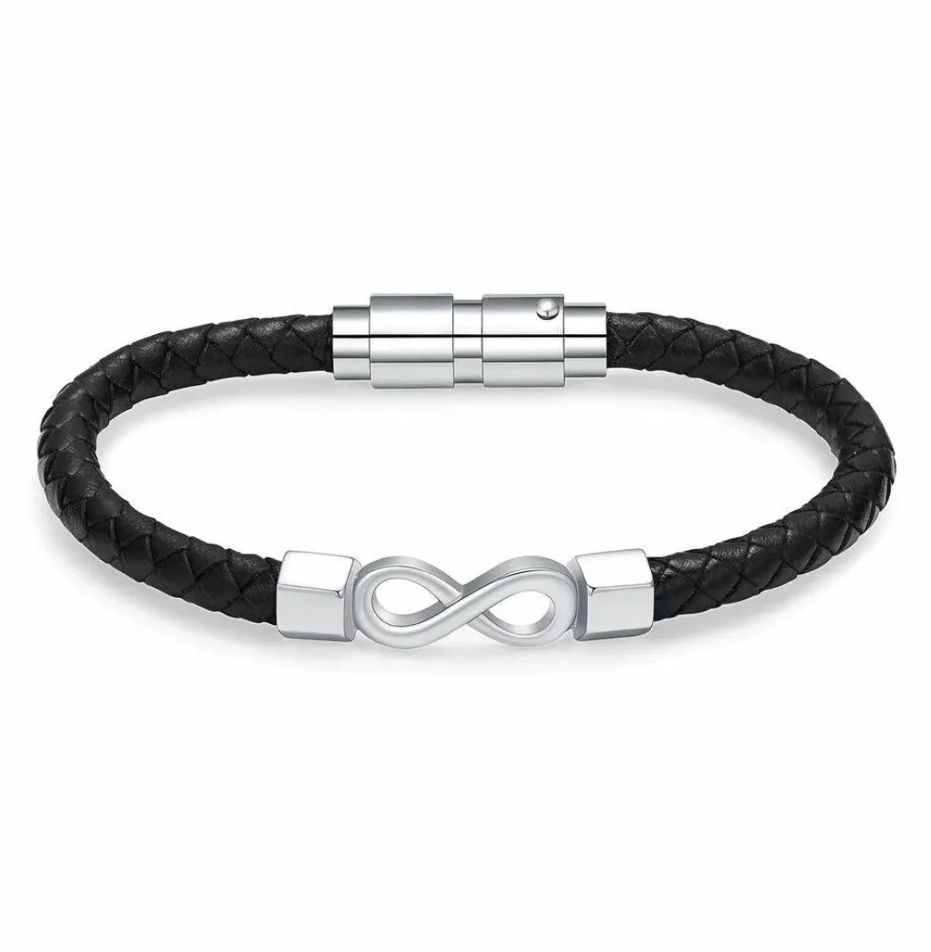 Braided Leather Silver Infinity Bracelet Urn

$80.00