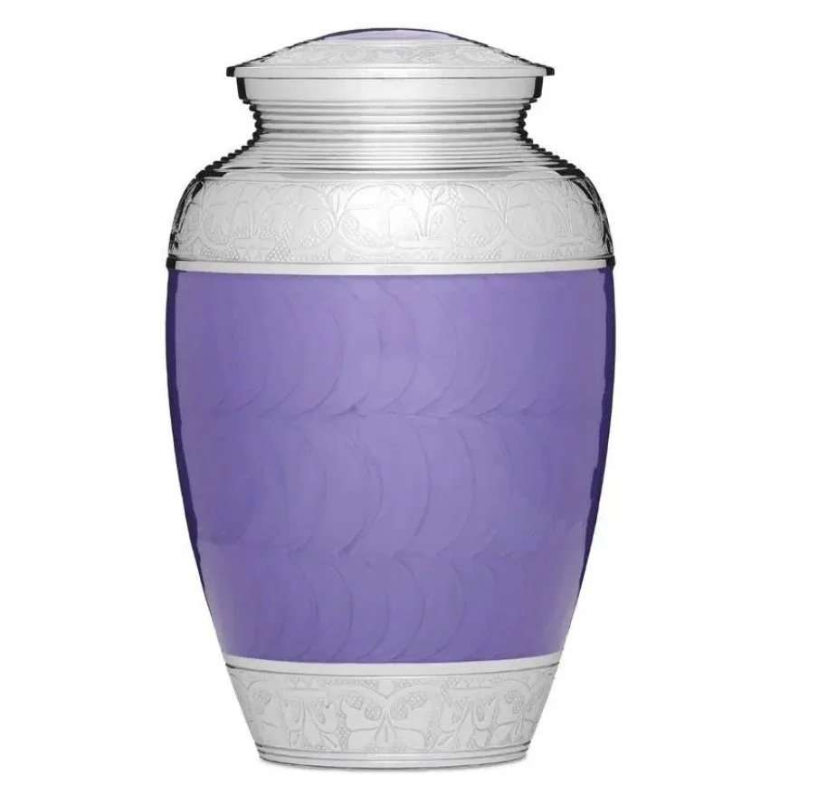 Purple and Silver Adult Urn