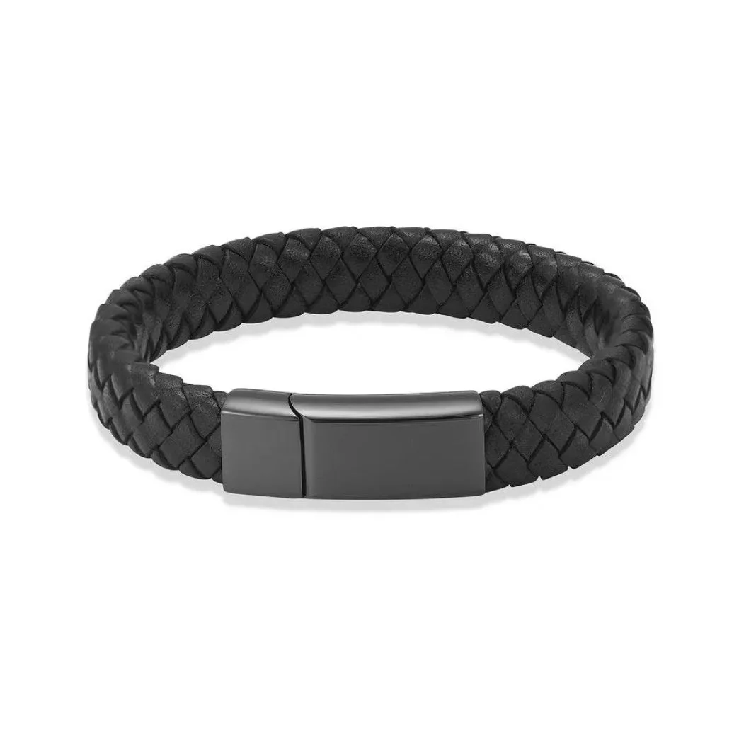 Black Braided Leather Bracelet Urn Black Clasp

$80.00